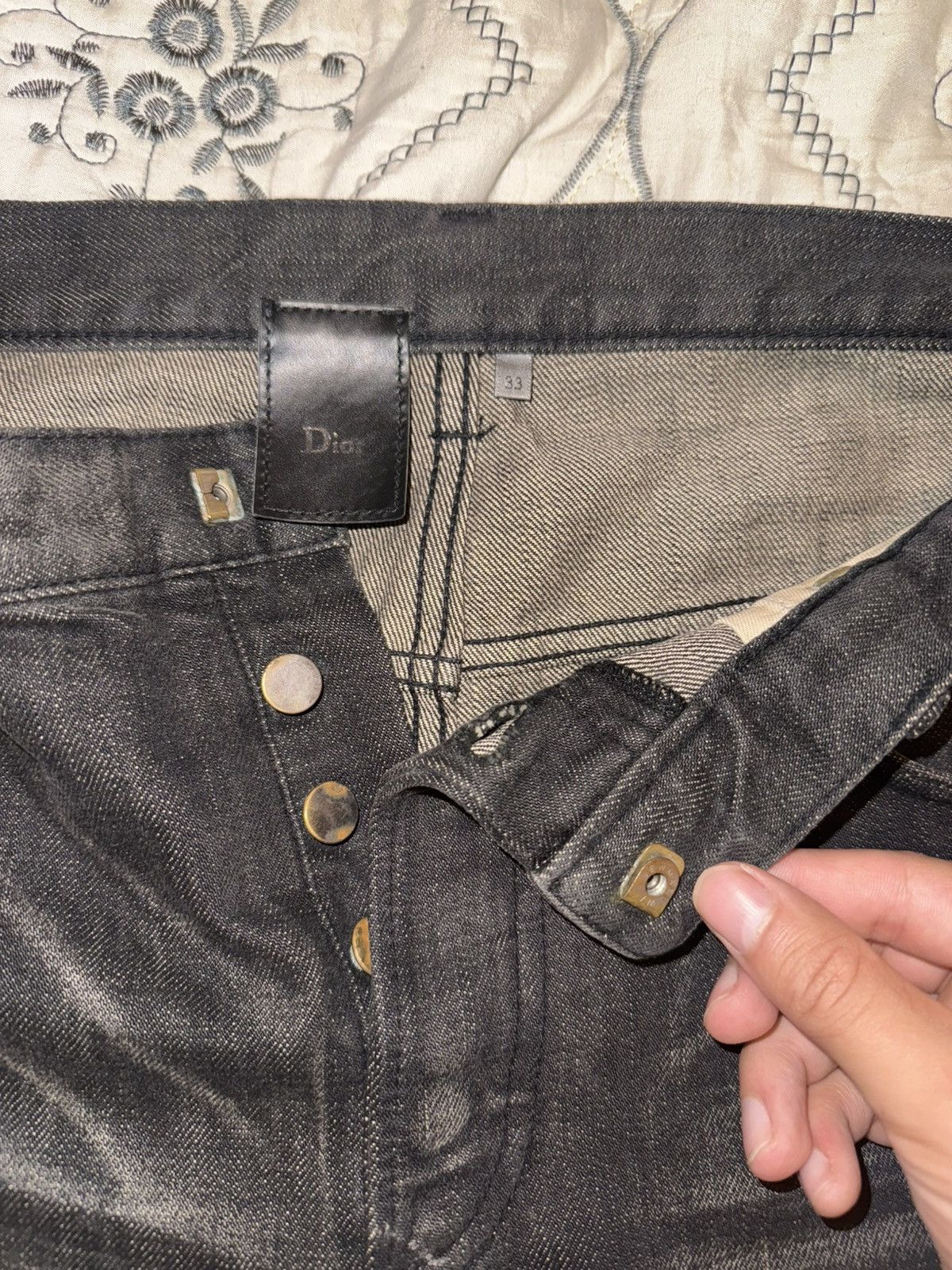 Dior × Hedi Slimane AW04 “Victim Of The Crime” Clawmark Jeans Size US 34 / EU 50 - 11 Thumbnail