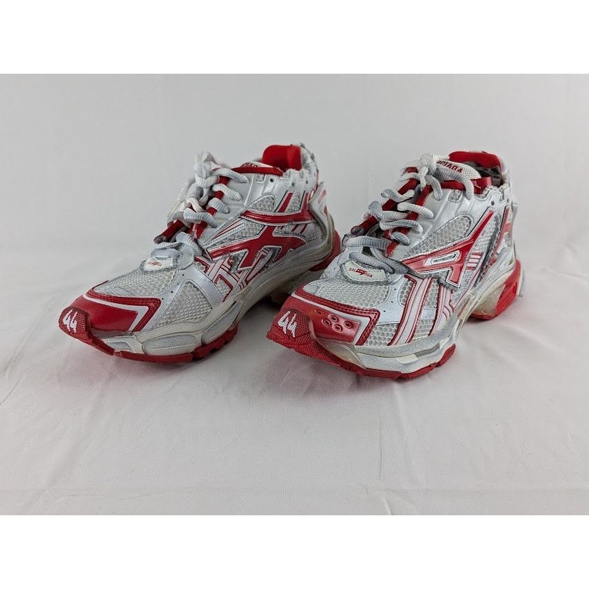 Balenciaga o1rshd1 Bicolor Mesh Runner in White/Red Size US 11 / EU 44 - 8 Thumbnail