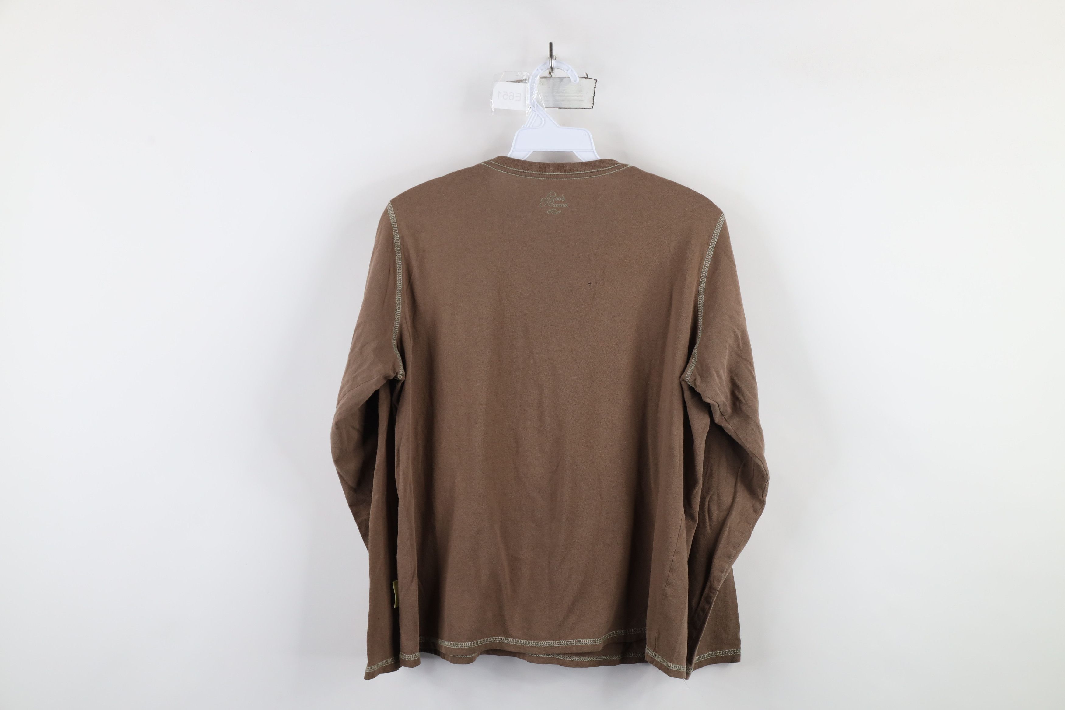 Life is Good × Vintage Good Karma Life Is Good Cotton Long Sleeve T-Shirt Brown Size M / US 6-8 / IT 42-44 - 12 Thumbnail