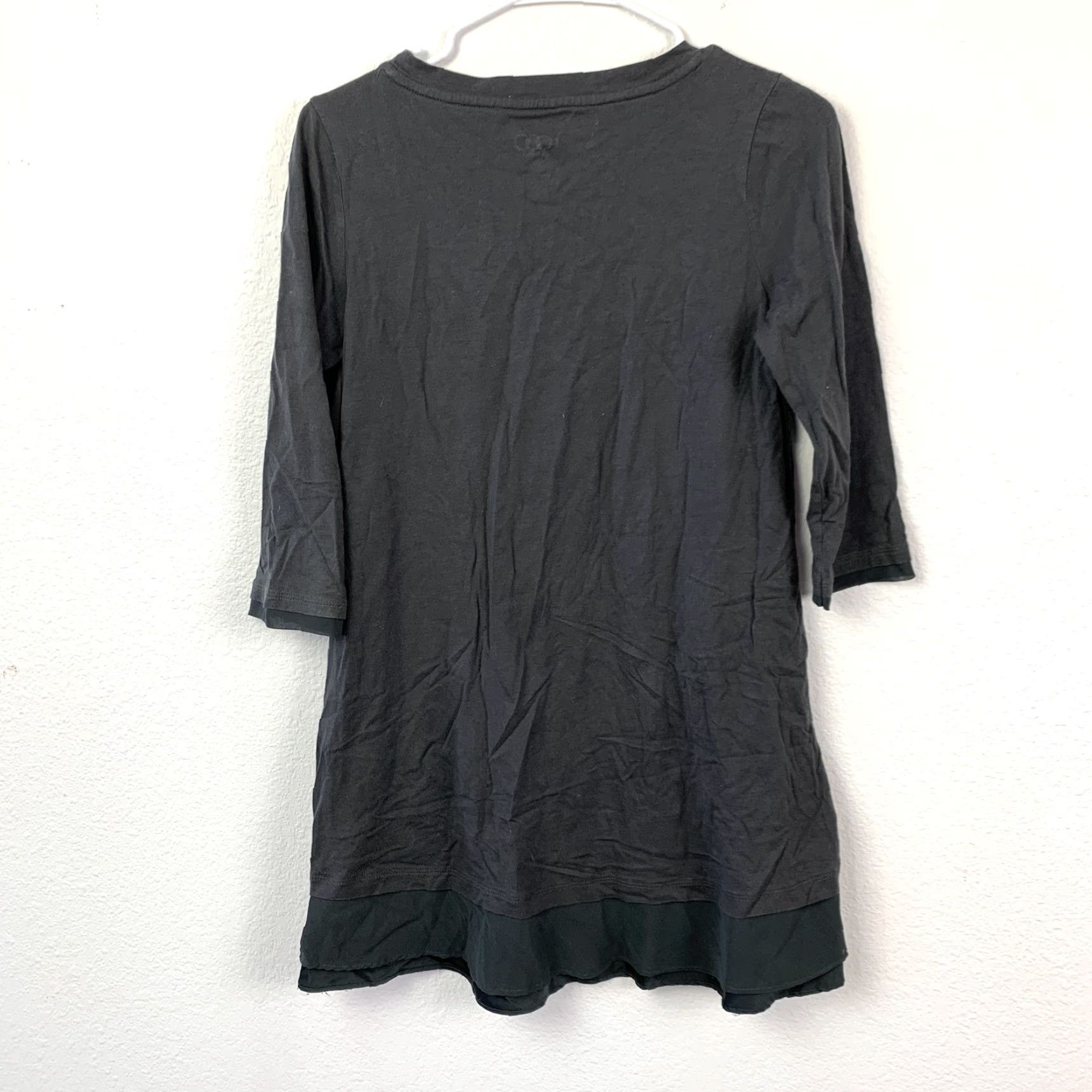 Vintage VINTAGE LOGO Lori Goldstein Women's Tunic Top Shirt XS Gray Cotton Modal Layered Midi 3/4 Sleeve Raglan Pockets Size XS / US 0-2 / IT 36-38 - 6 Thumbnail