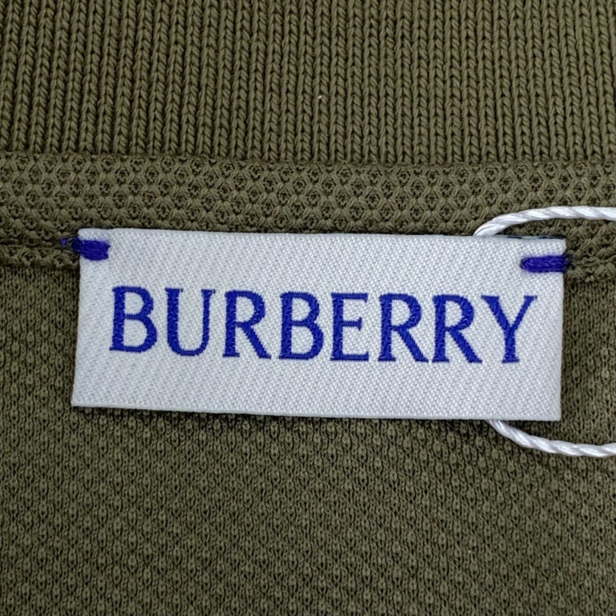 Burberry Burberry Olive Long-Sleeve Polo Shirt 100% Cotton Embroidere Size US XL / EU 56 / 4 - 8 Thumbnail