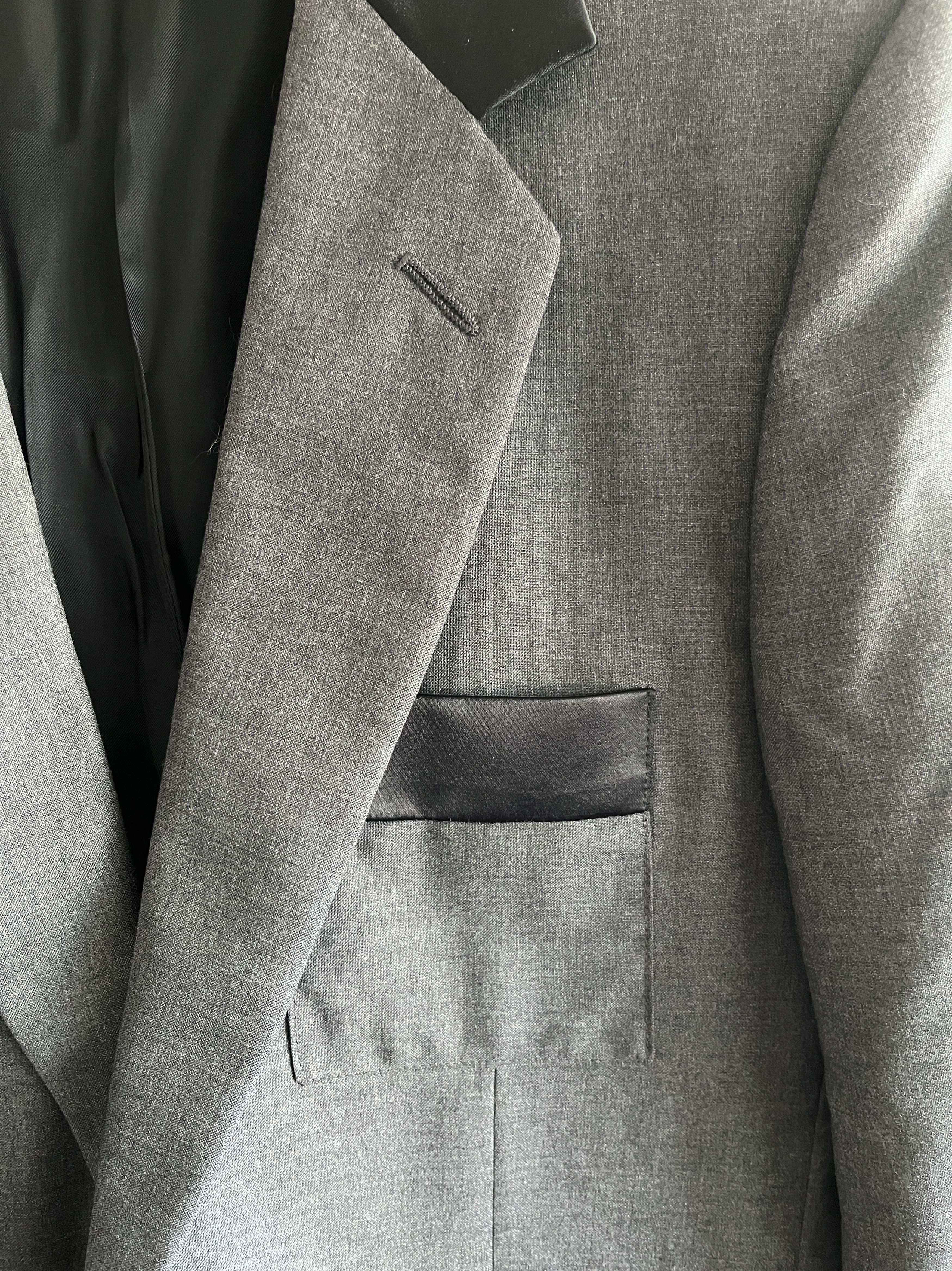 Dior × Hedi Slimane Dior Homme Navigate Blazer Jacket Grey Satin FW07 Slimane Size 48R - 5 Thumbnail