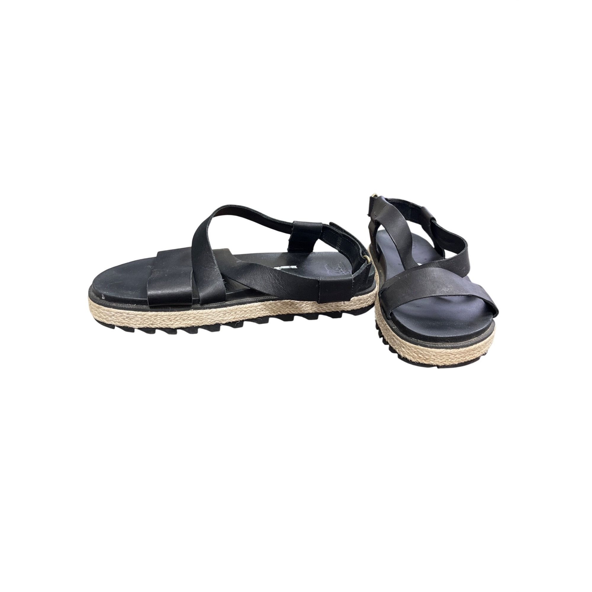 SOREL Sorel wms black leather open toe casual sandals shoes sz8 SK Size US 8 / IT 38 - 2 Thumbnail