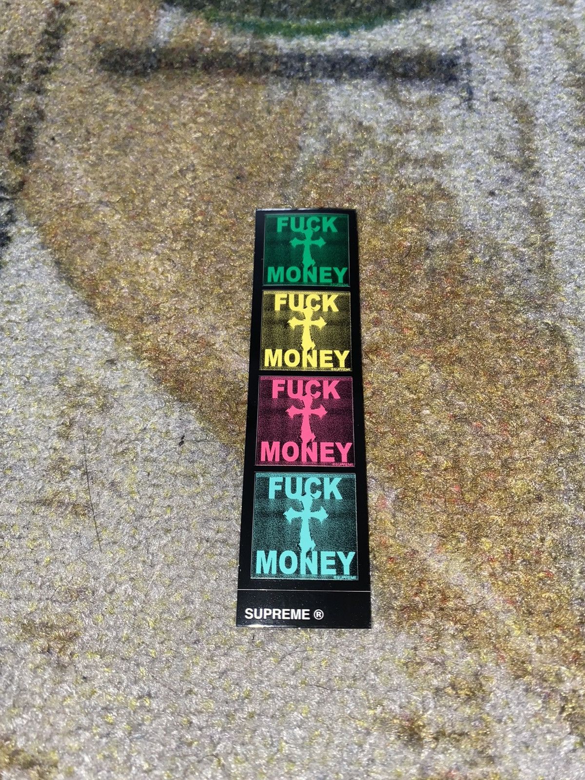 Supreme Supreme FUCK MONEY Sticker Strip FW24 Grailed