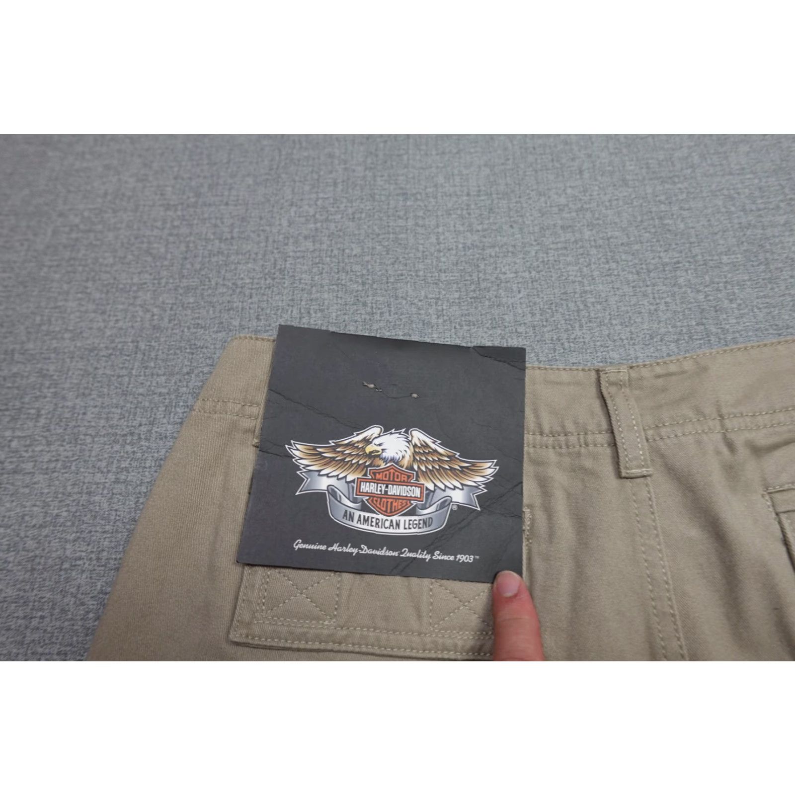 Harley Davidson VINTAGE Harley-Davidson Cargo Pants Men 32x32 Beige Biker Motorcycle Outdoor NWT Size US 32 / EU 48 - 2 Thumbnail