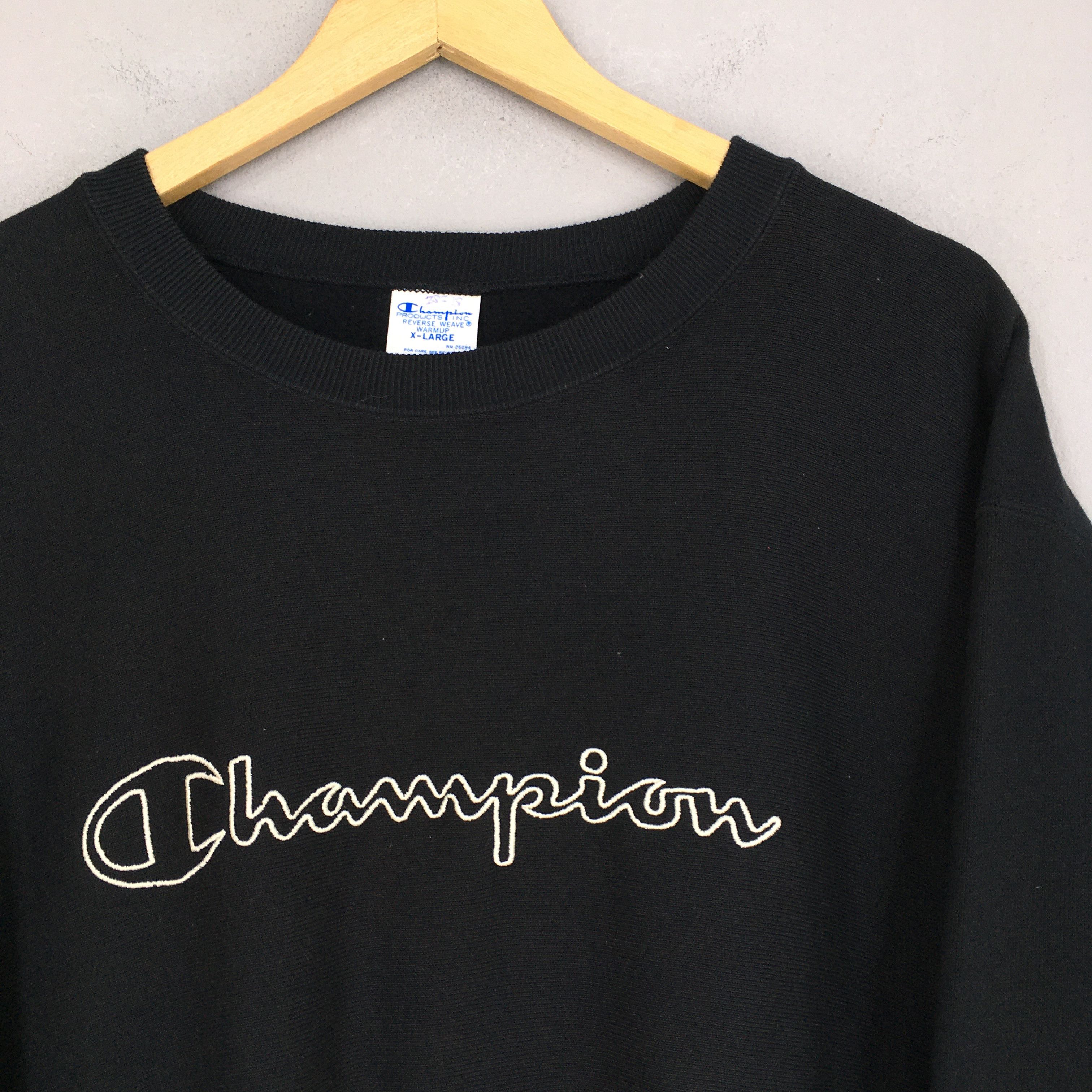 Champion Vintage Champion Reverse Weave Black Jumper XLarge Size US XL / EU 56 / 4 - 2 Thumbnail