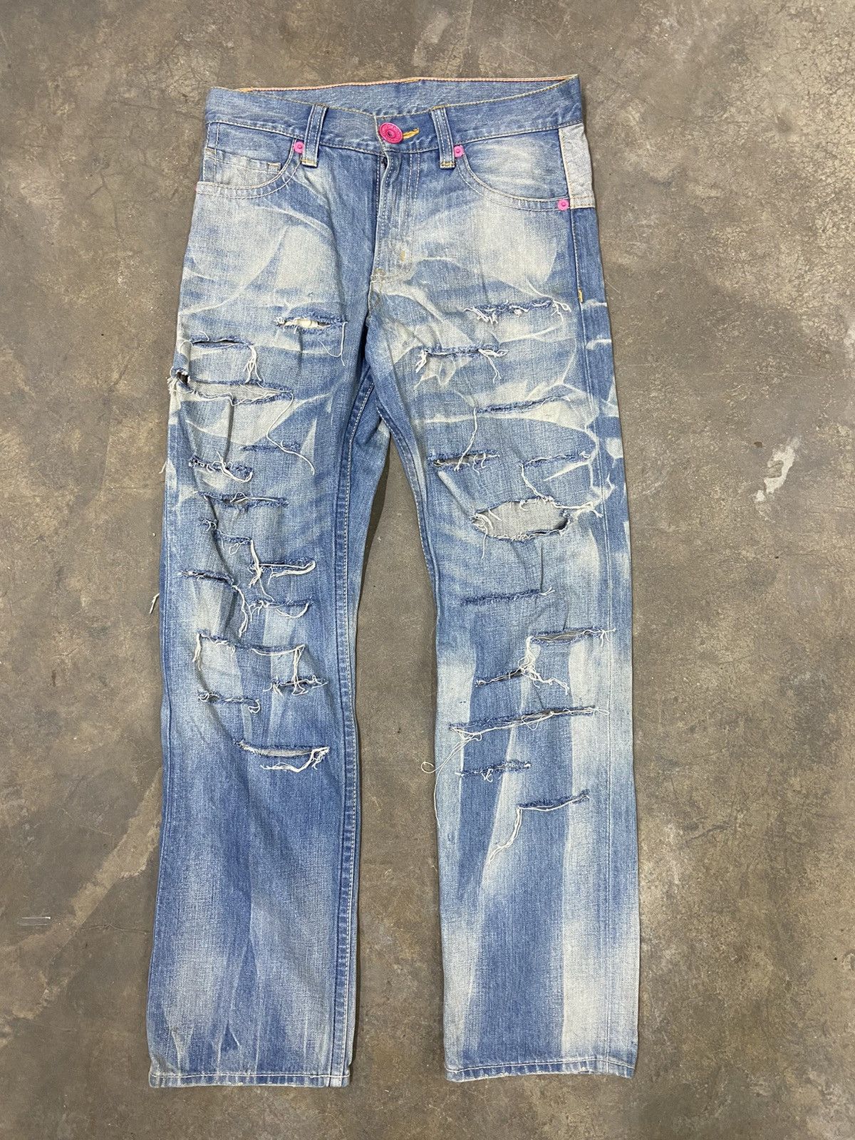 Beauty Beast 🔥 Steals Distressed Denim Co & Lu jeans washed faded Size US 31 - 8 Thumbnail