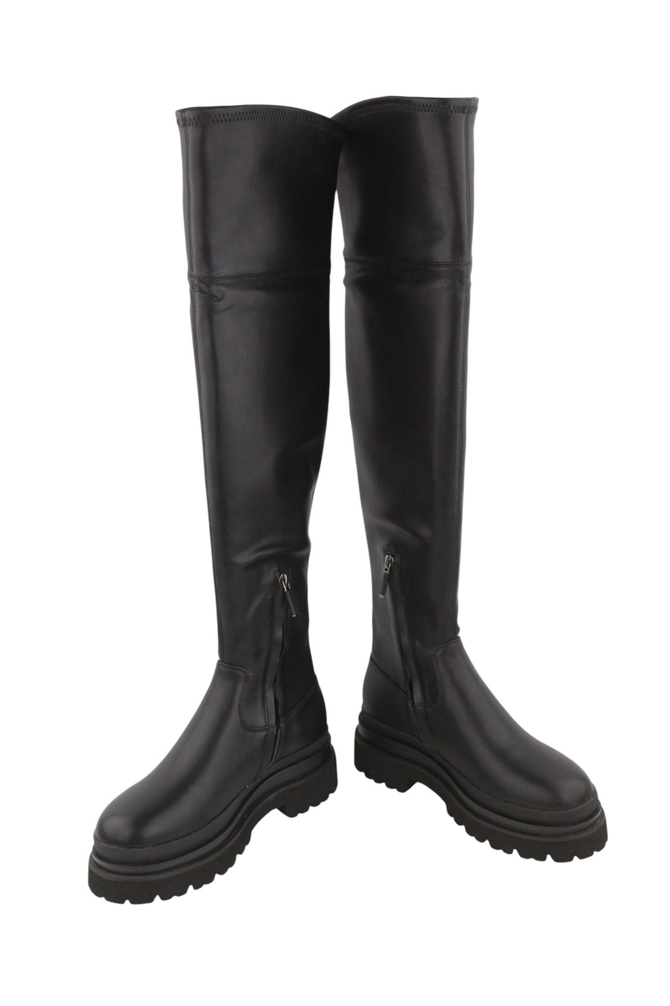 Other LOLA CRUZ AMALIA EU37 Black Leather Chunky Lug Rubber 87540 Size US 6 / IT 36 - 4 Thumbnail