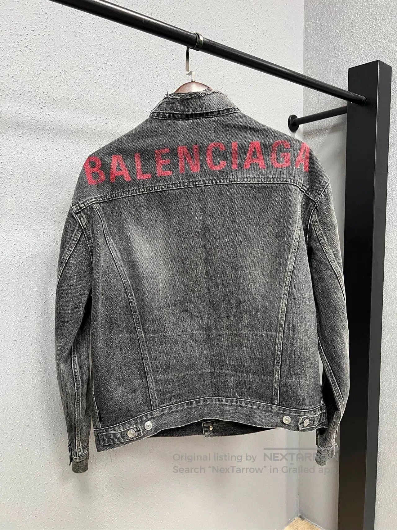 Balenciaga Balenciaga Red Logo Denim Jacket. Size US L / EU 52-54 / 3 - 1 Thumbnail