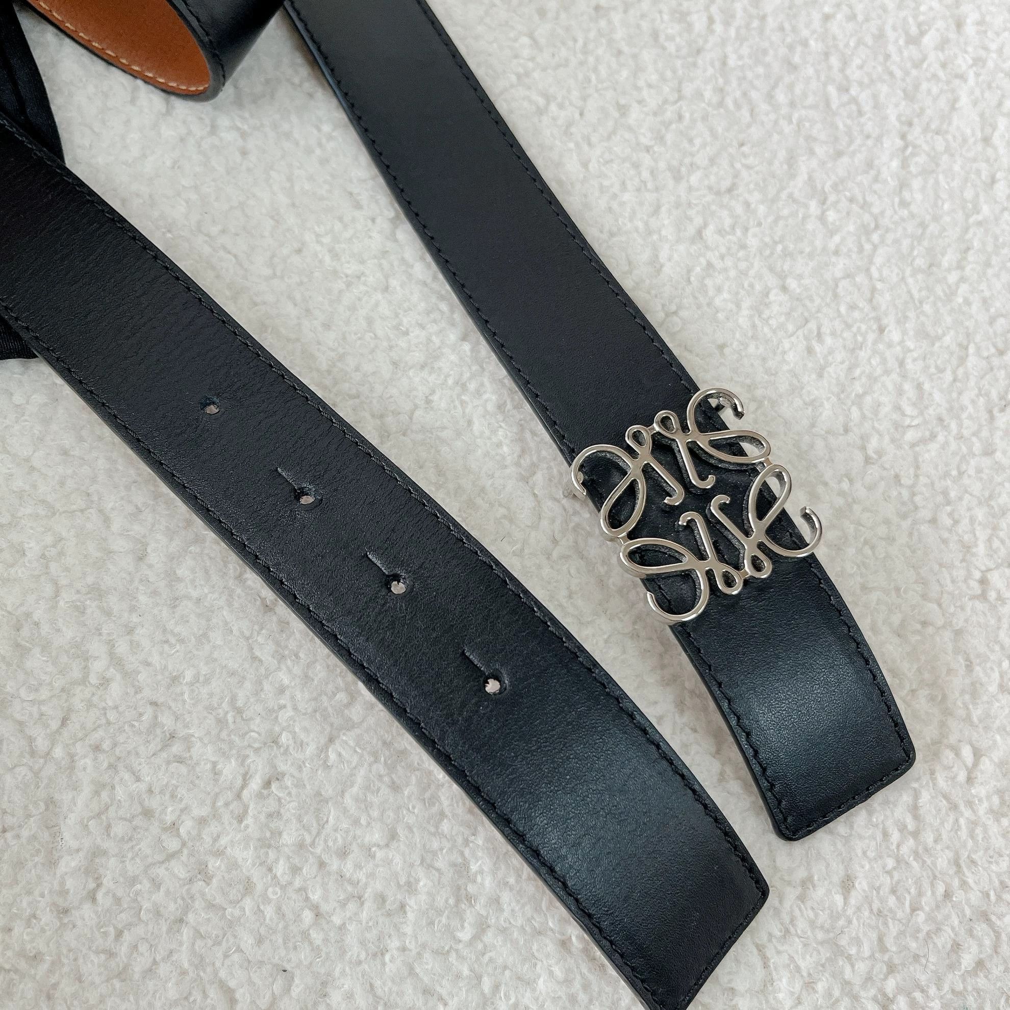 Loewe Loewe Black & Brown Two-Tone Logo Belt 7874 Size ONE SIZE - 3 Thumbnail