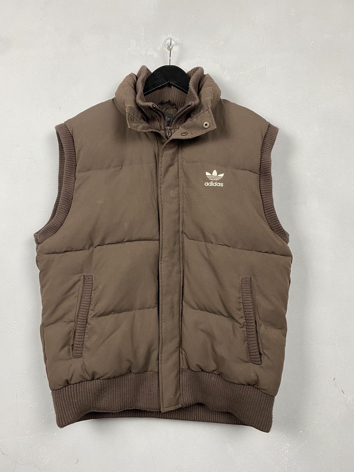 Adidas Vintage Vintage ADIDAS Down Puffer Vest Brown like Nuptse 700 Grailed