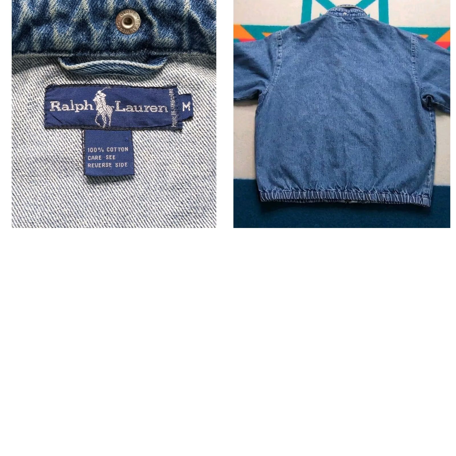 Ralph Lauren VINTAGE Ralph Lauren Denim Bomber Jacket 1988 Anniversary Embroidered Zip Blue Medium Mens Size US M / EU 48-50 / 2 - 8 Thumbnail
