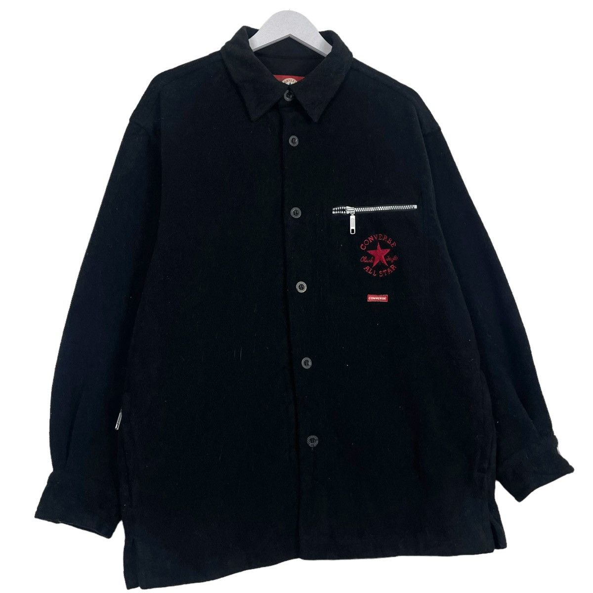 Japanese Brand × Vintage 🔥90s CONVERSE MELTON WOOL ZIPPER LIGHT JACKET Size US L / EU 52-54 / 3 - 3 Thumbnail