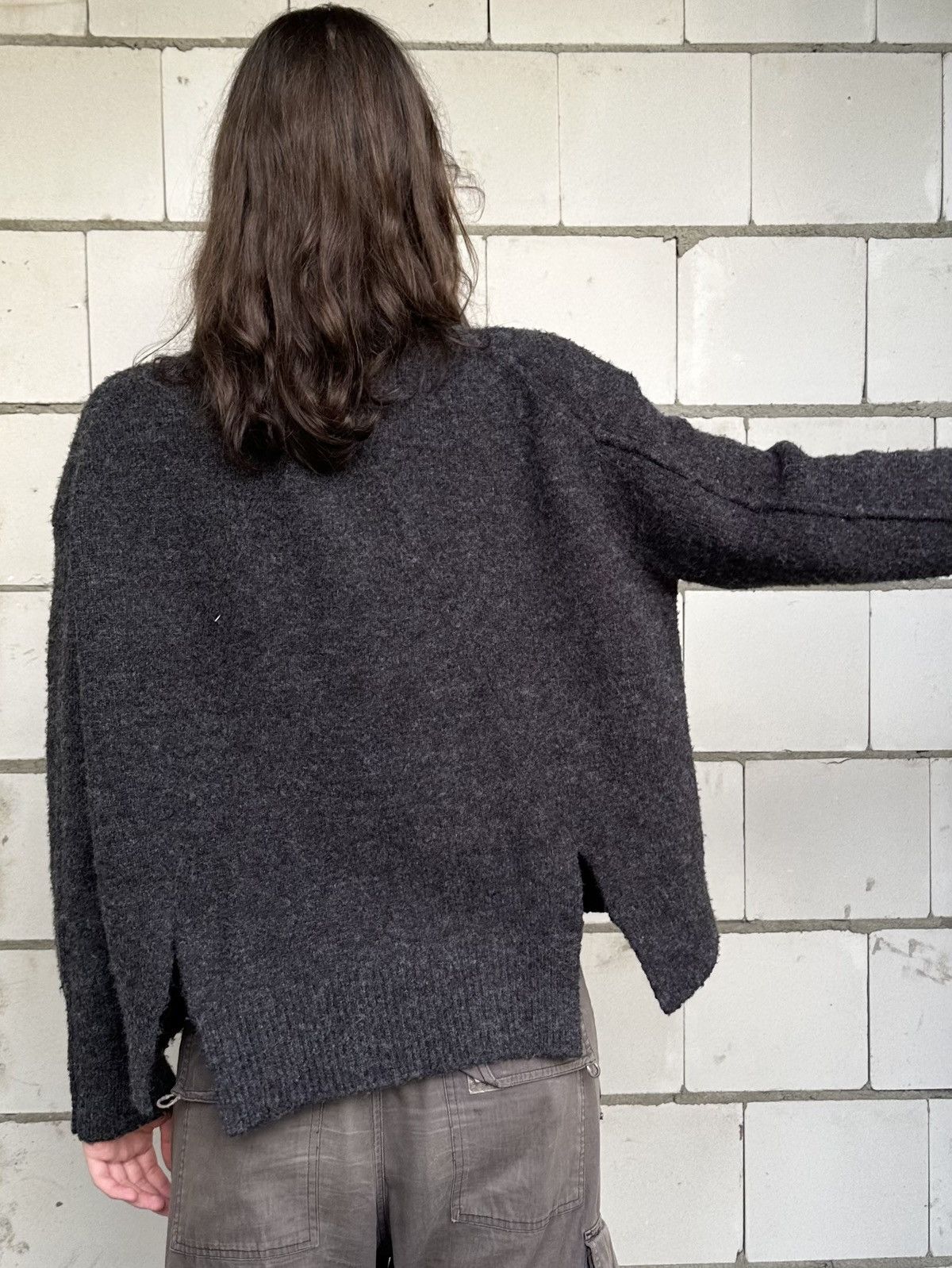 Vintage Oversized wool sweater boxy fit avant garde Size L / US 10 / IT 46 - 5 Thumbnail