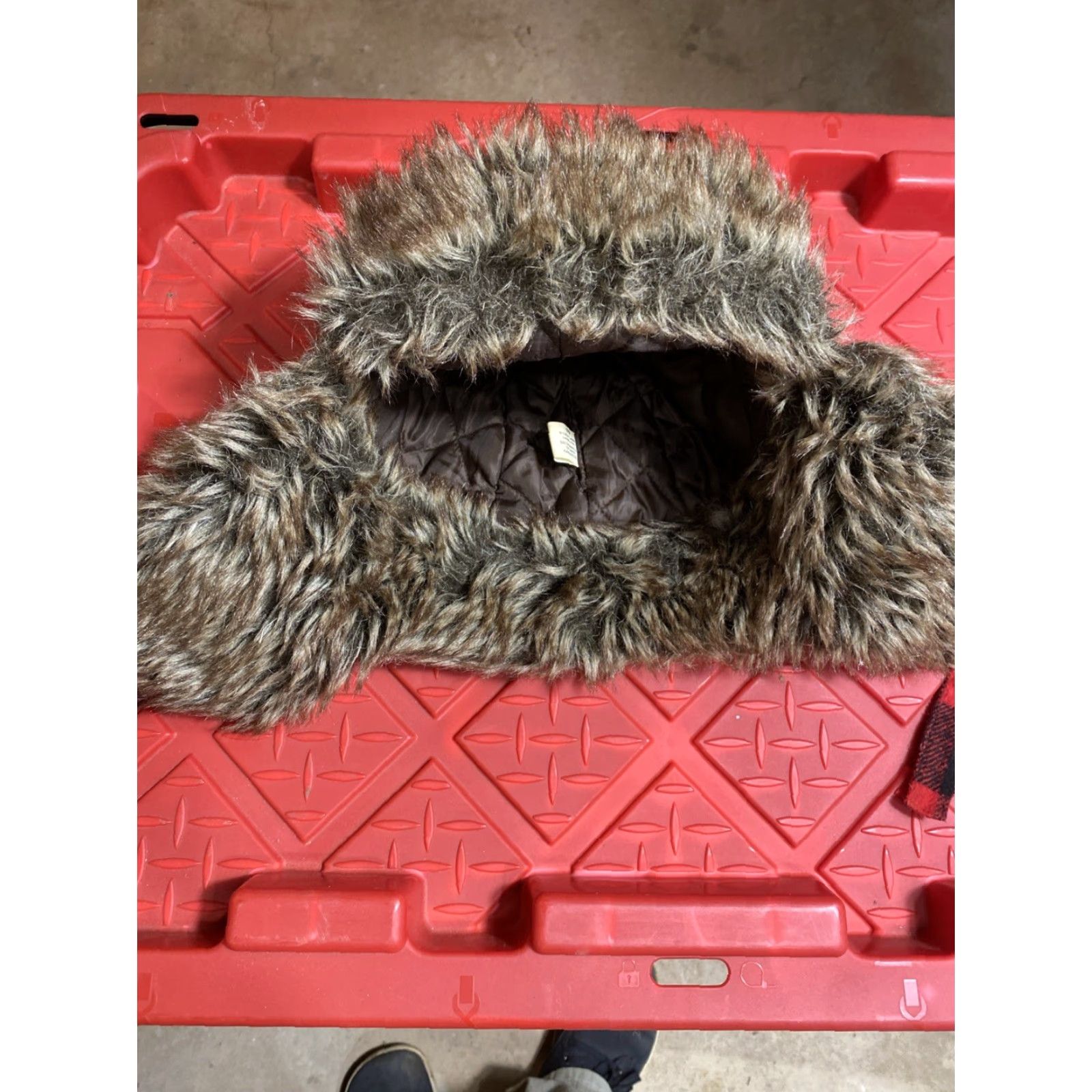 Vintage Buffalo Plaid Trapper Hat One Size Red Black Winter Ear Flap Insulated Lined Faux Fur Outdoor Casual Mens Size ONE SIZE - 4 Thumbnail