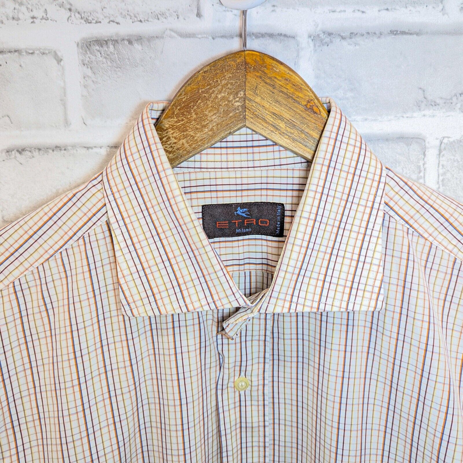 Etro ETRO Milano Button up Shirt Multi color grid check cotton Size US L / EU 52-54 / 3 - 3 Thumbnail