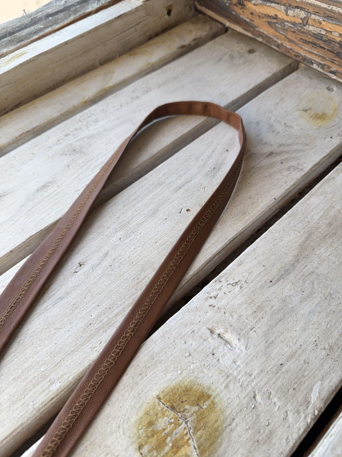 Japanese Brand Retro Vintage Brown Leather Tie 90s Western Biker Style Size ONE SIZE - 10 Thumbnail