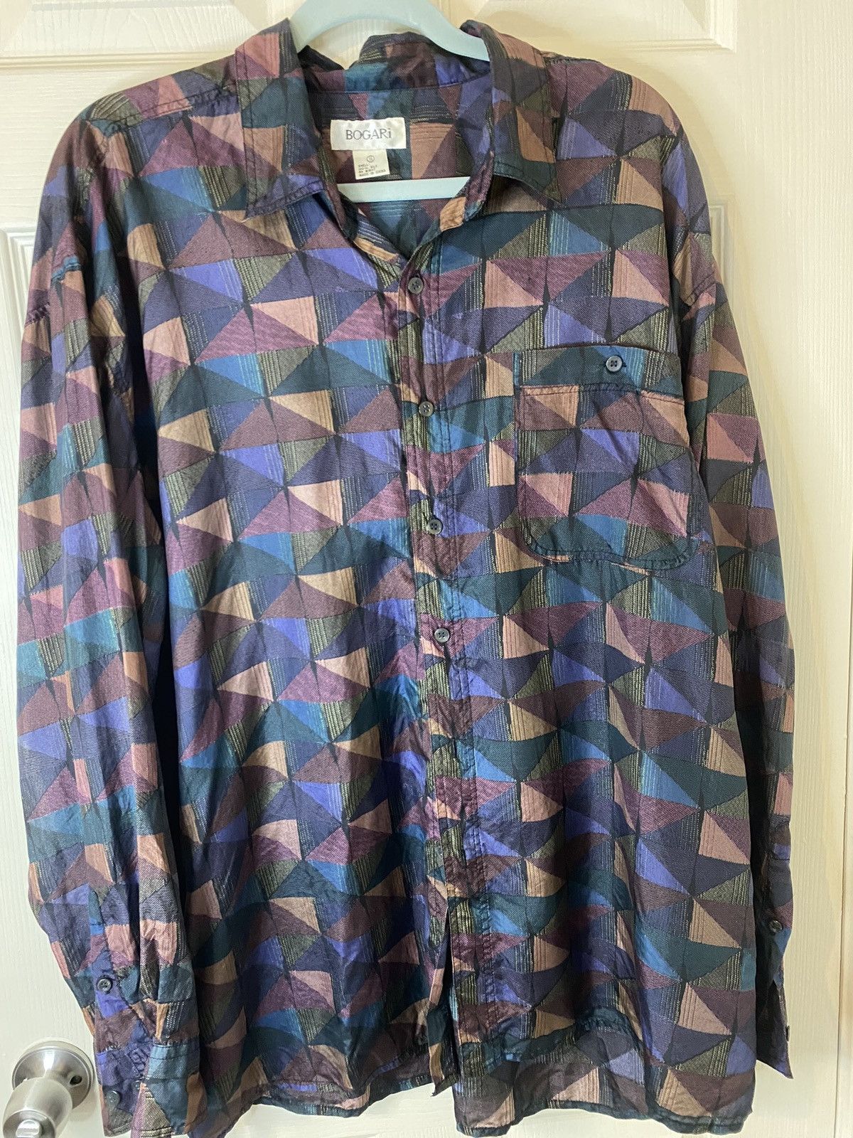 Other × Vintage Vintage Bogari, 100% silk button down, Men’s dress shirt, XL Size US XL / EU 56 / 4 - 4 Thumbnail