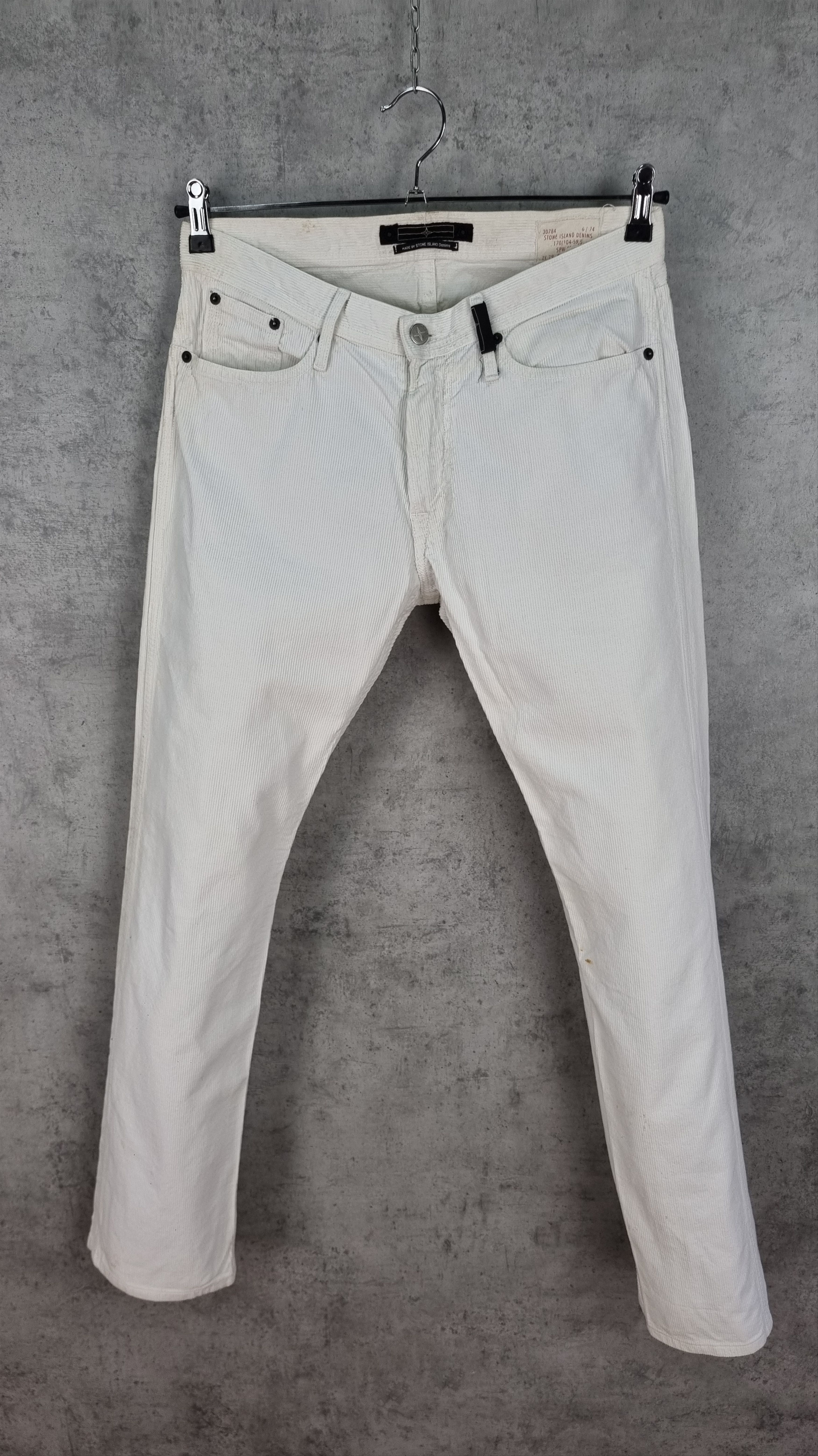 Stone Island × Vintage Dirty Corduroy Stone Island White Slim Fit Pants Size US 31 - 12 Thumbnail