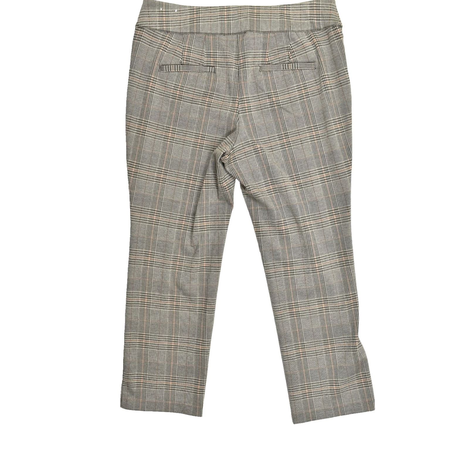 Vintage Lane Bryant Women's 20 Plaid Dress Pants Brown Gray Houndstooth Rayon Flat Front High Rise Straight Leg Plus Size Dress Pants Womens Size 42" / US 20 - 2 Thumbnail