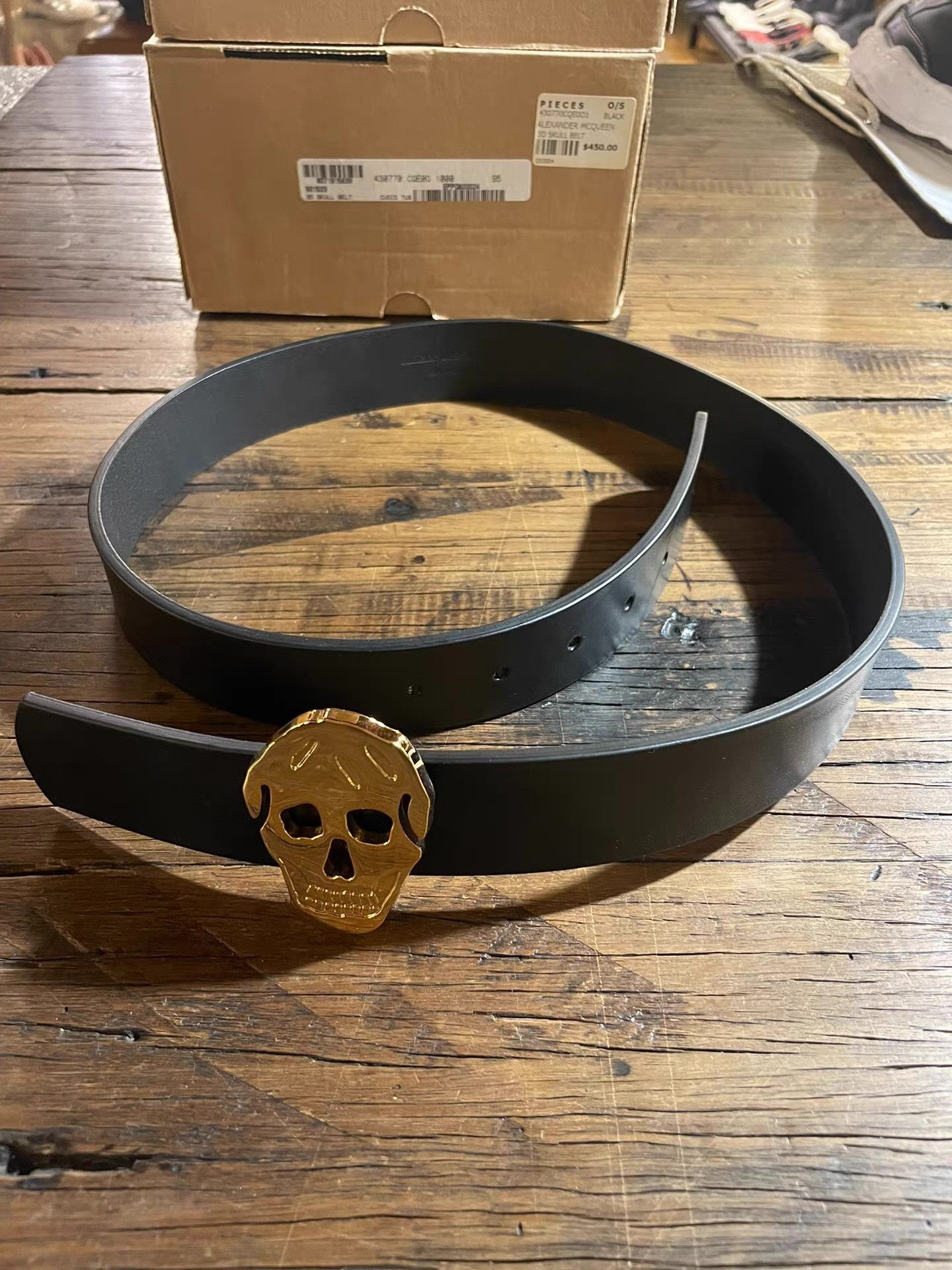 Alexander McQueen Alexander McQueen Black Gold Skull Belt Ｑ25 Size ONE SIZE - 1 Thumbnail