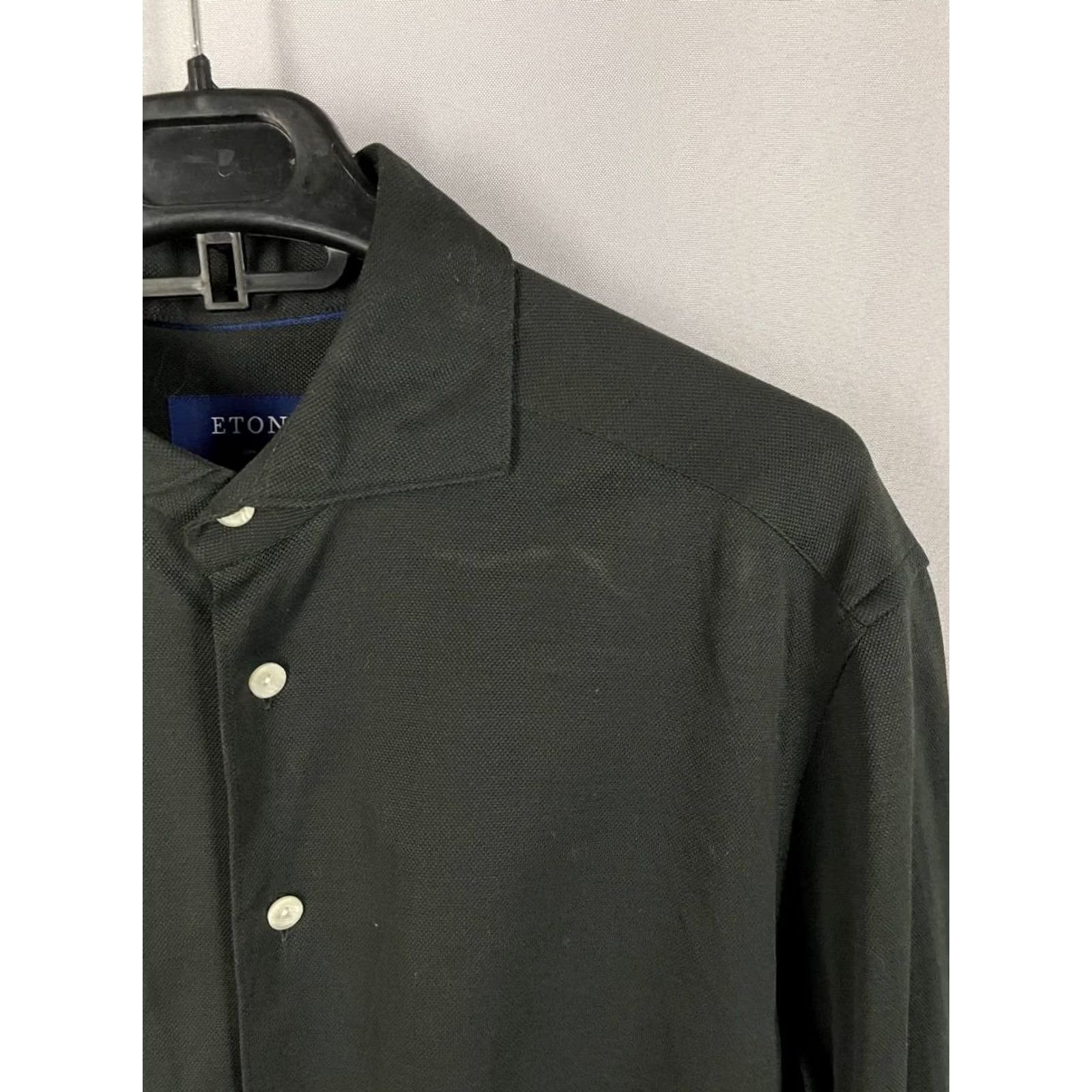 Yves Saint Laurent Saint Laurent Eton Shirt Button-Up Slim Black Cotton L Mens Long Sleeve Casual Shirt Size US L / EU 52-54 / 3 - 5 Thumbnail