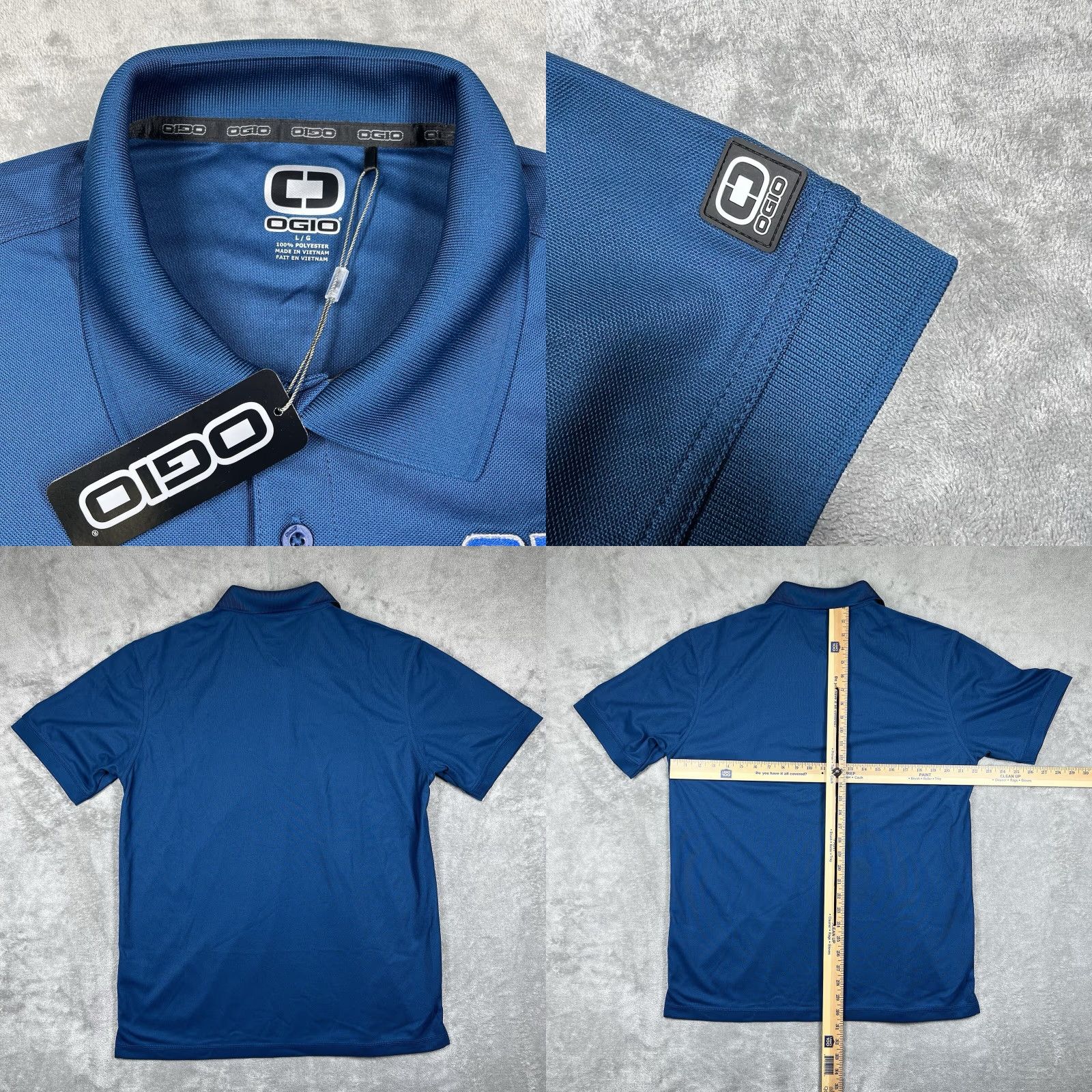 Vintage OGIO Men's Large Polo Shirt Dark Teal Blue Omni Powertrain Tech Embroidered Logo Size US L / EU 52-54 / 3 - 8 Thumbnail