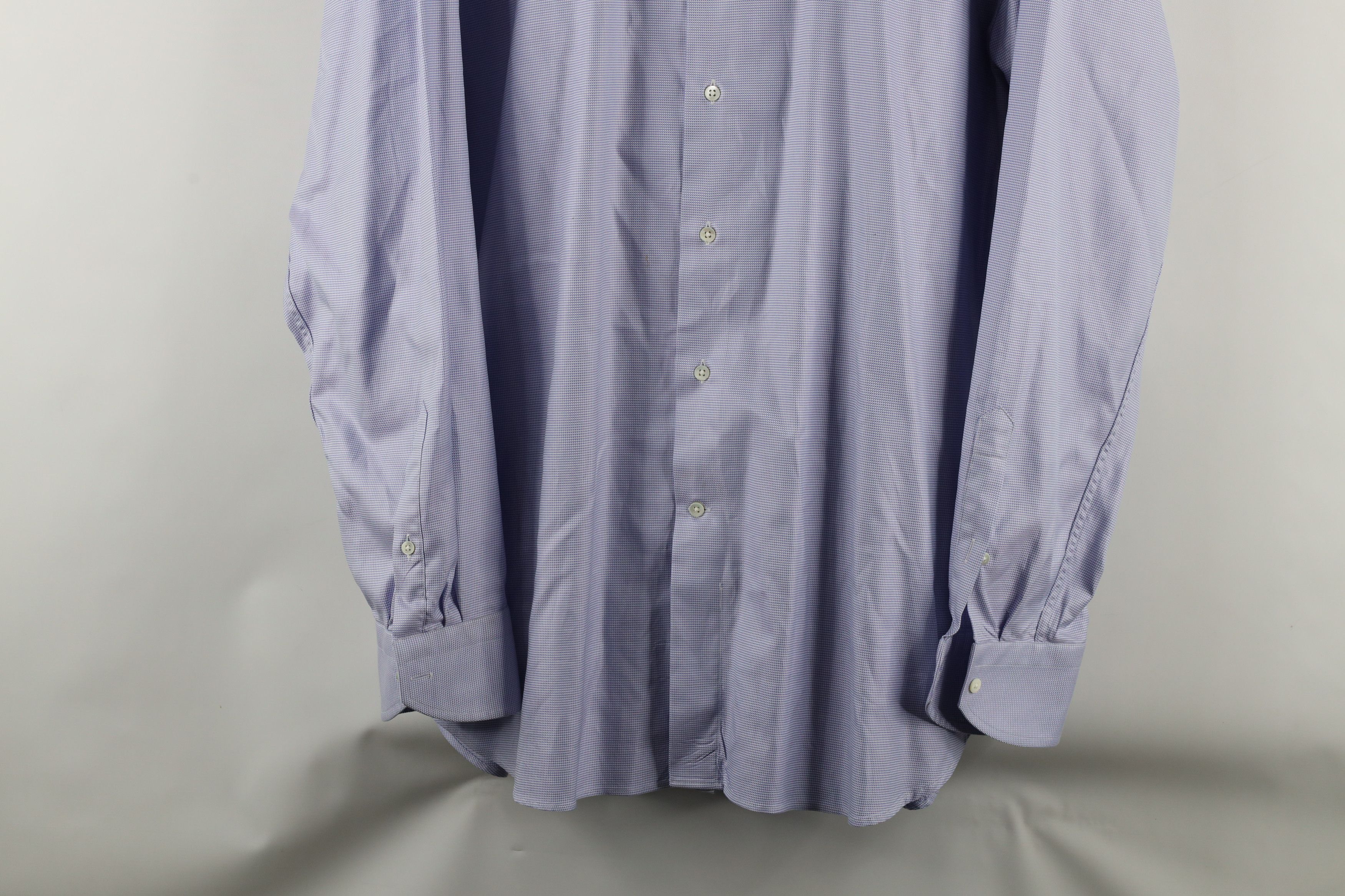 Canali × Vintage Canali Houndstooth Collared Dress Shirt Purple Cotton Size US L / EU 52-54 / 3 - 3 Thumbnail
