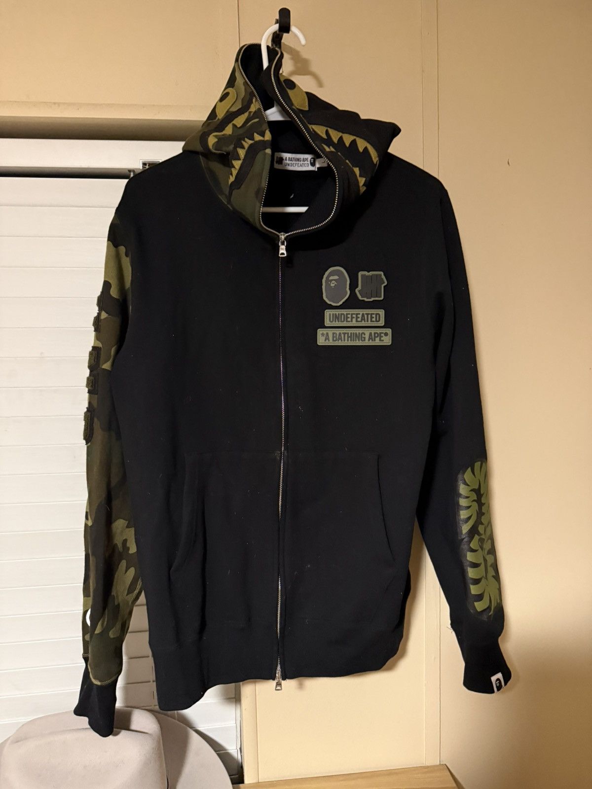 BAPE x Undefeated Full Shark Hoodie