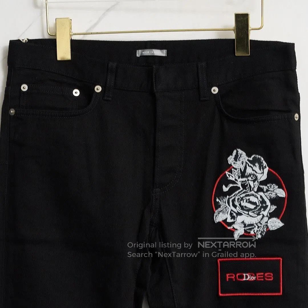 Dior Dior Rose Embroidery Jeans. Size US 29 - 5 Thumbnail