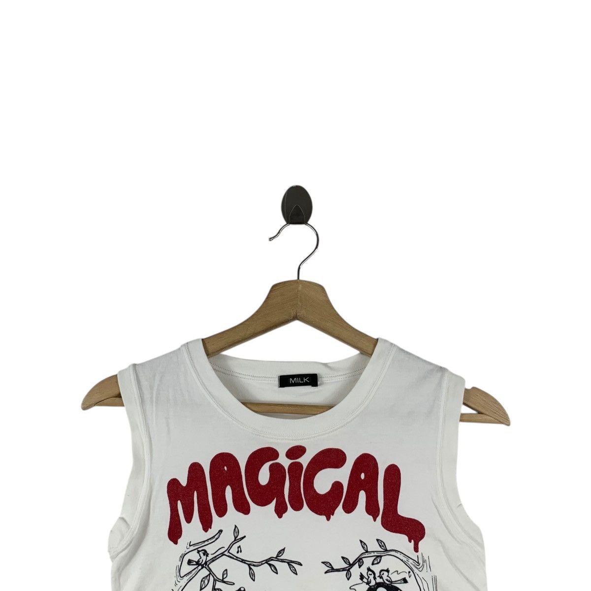 Vintage MILK JAPAN PUNK Magical Mushroom Party Tee Shirt Tank Top Size XXS / US 00 / IT 34 - 2 Thumbnail