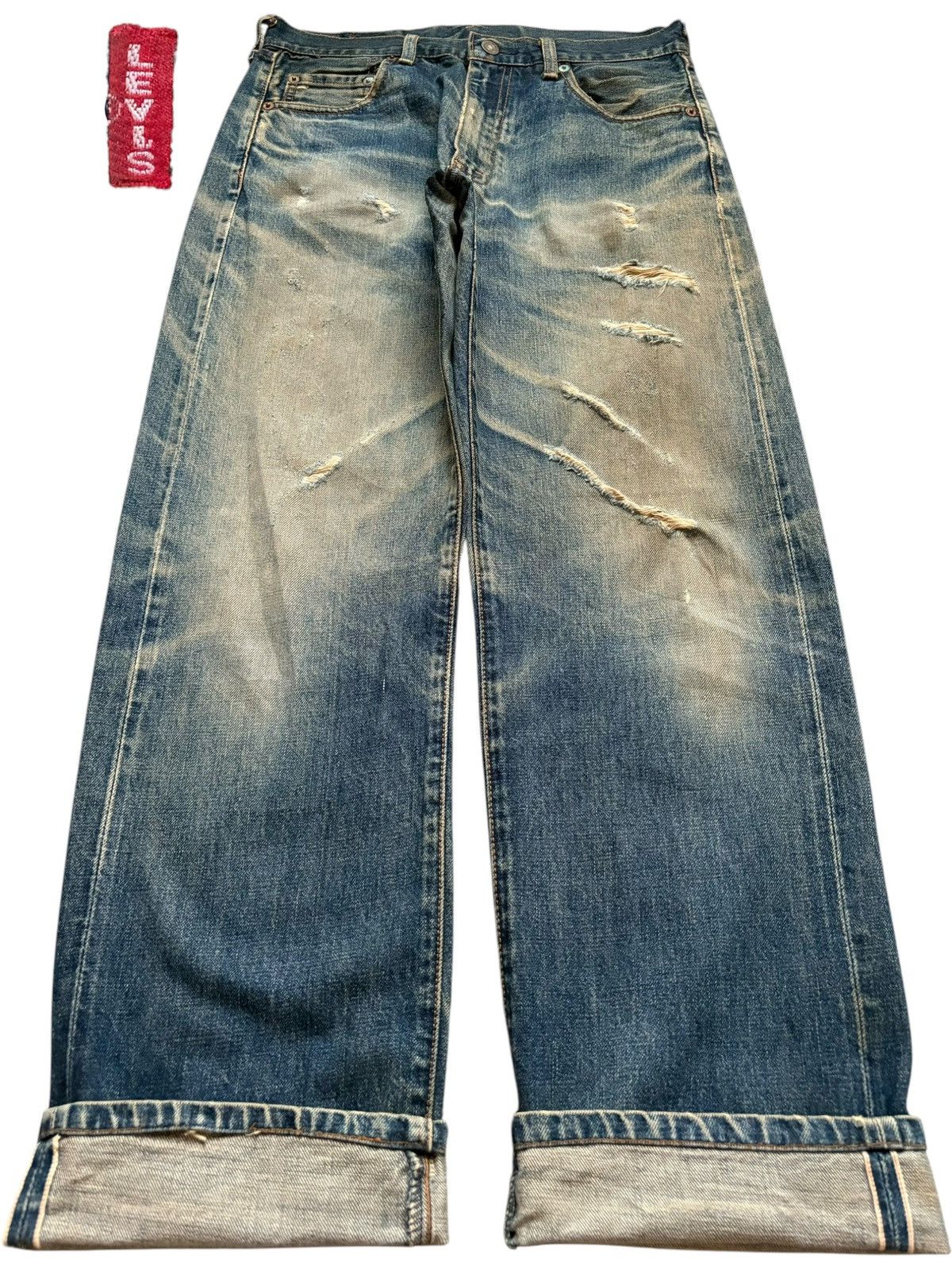 Levi's Vintage 80s Levis 502 Big E Selvedge Rusty Wash Baggy Jean Size US 30 / EU 46 - 1 Thumbnail