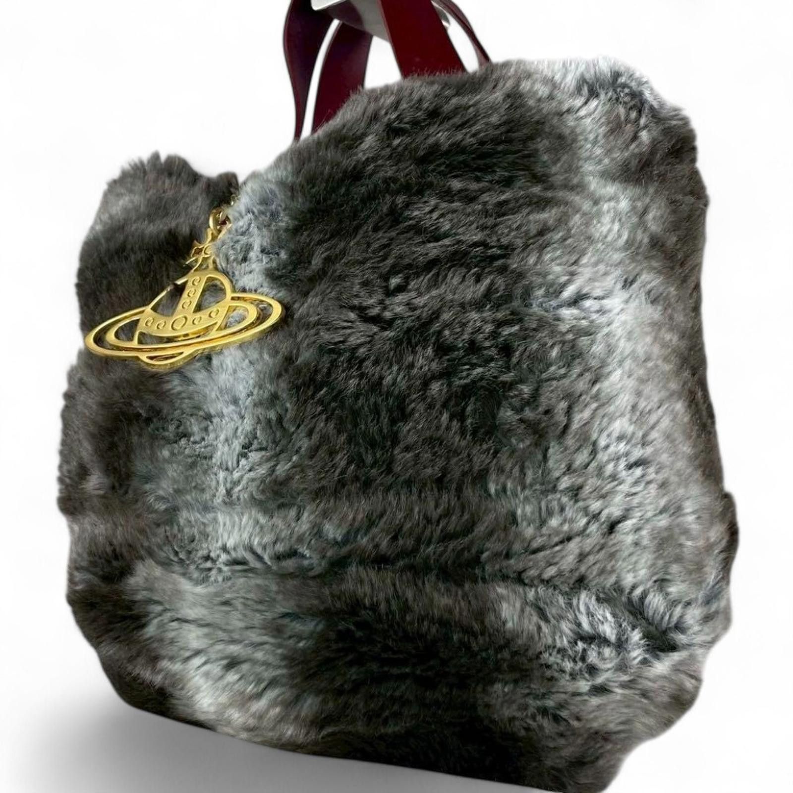Vivienne Westwood Vivienne Westwood - Faux Fur Tote Bag with Gold Charm Size ONE SIZE - 2 Thumbnail