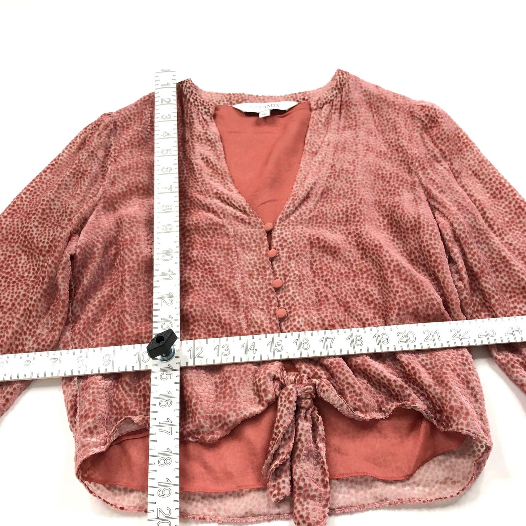Vintage Intermix Blouse Silk Blend Peasant Button Top Pink S Small Women Long Sleeve V-Neck Casual Size S / US 4 / IT 40 - 6 Thumbnail
