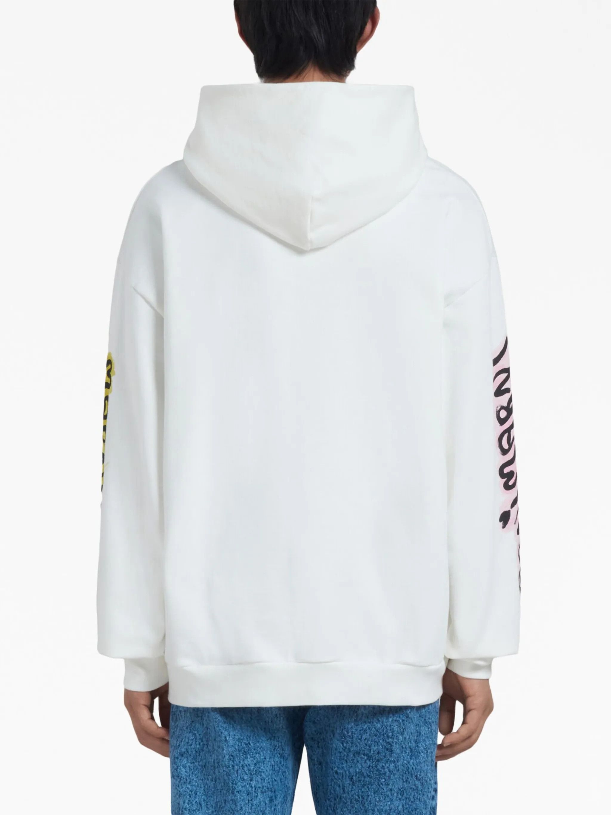 Marni o1y0225 Logo Hoodie in White Size US M / EU 48-50 / 2 - 4 Thumbnail