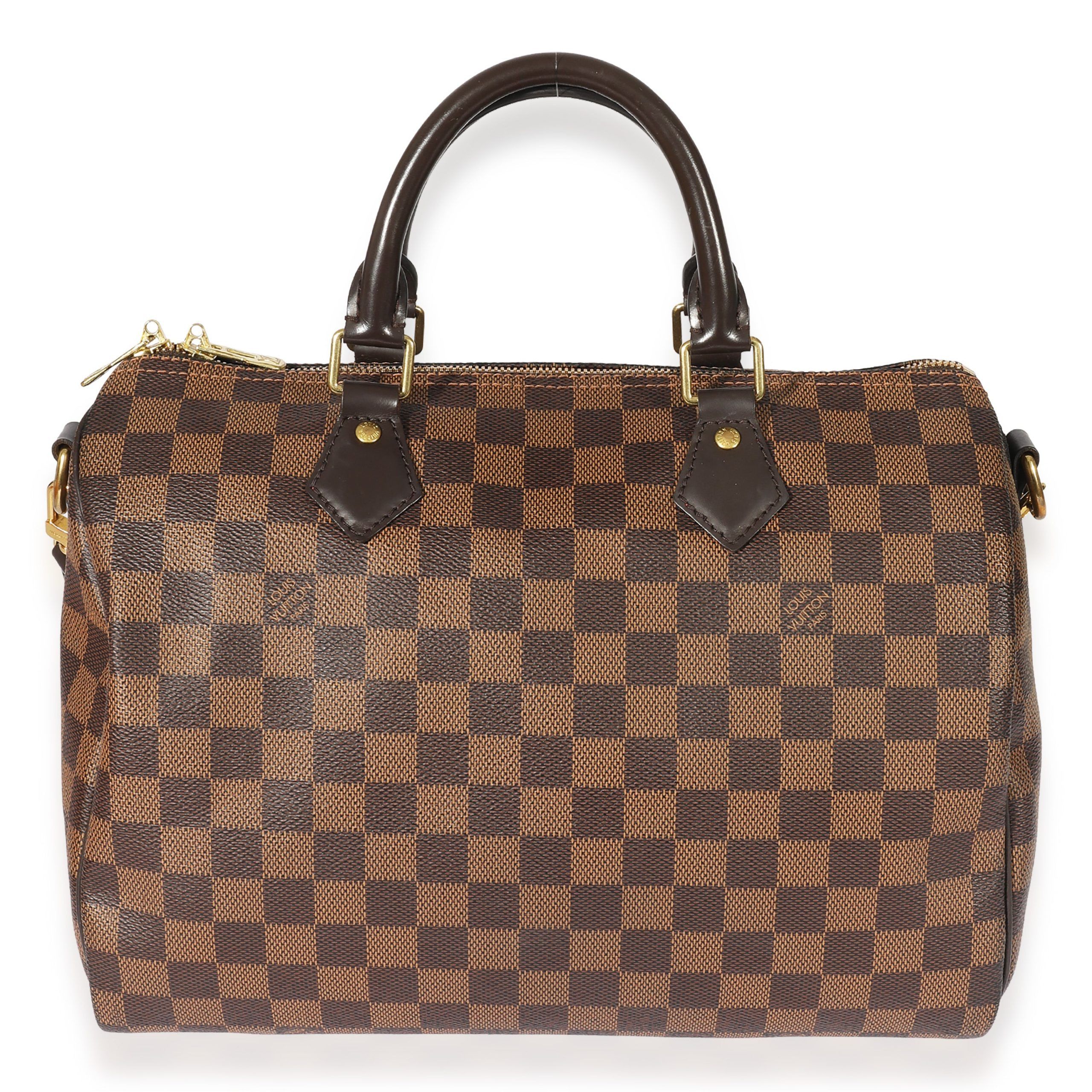 image of Louis Vuitton Damier Ebene Canvas Speedy Bandouliere 30 in Brown, Women's