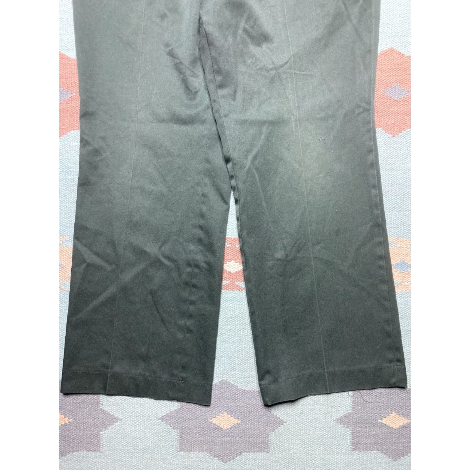 Vintage VINTAGE Big Mac Work Pants Chino Twill Dark Green 37x28 Mens Pants 70s Workwear Size US 37 - 3 Thumbnail