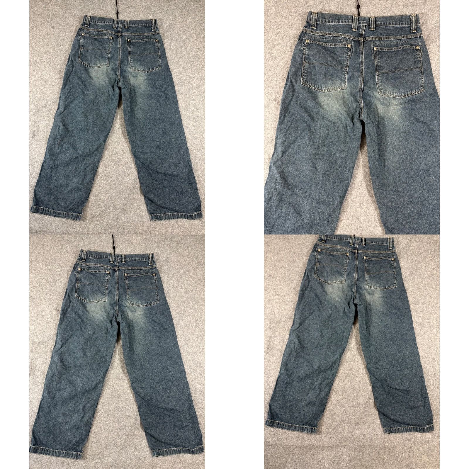 Vintage Arizona Wide Leg Jeans Mens 34x30 Blue Denim Baggy Knee Pocket Skater Streetwear Hip Hop 5-Pocket Design Jeans Mens Regular Blue and Denim Collection Size US 34 / EU 50 - 8 Thumbnail