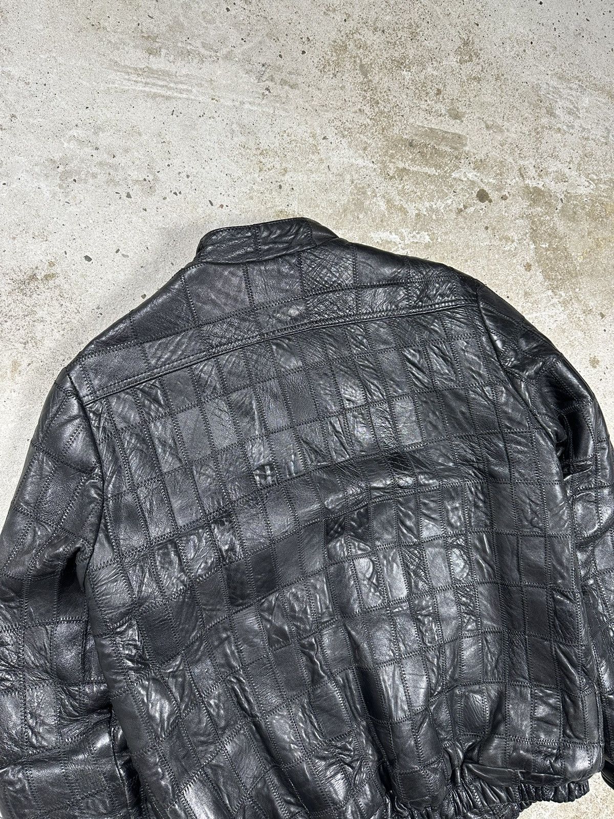 Vintage Vintage 90s Black Patchwork Leather Jacket Moto Size US M / EU 48-50 / 2 - 10 Thumbnail