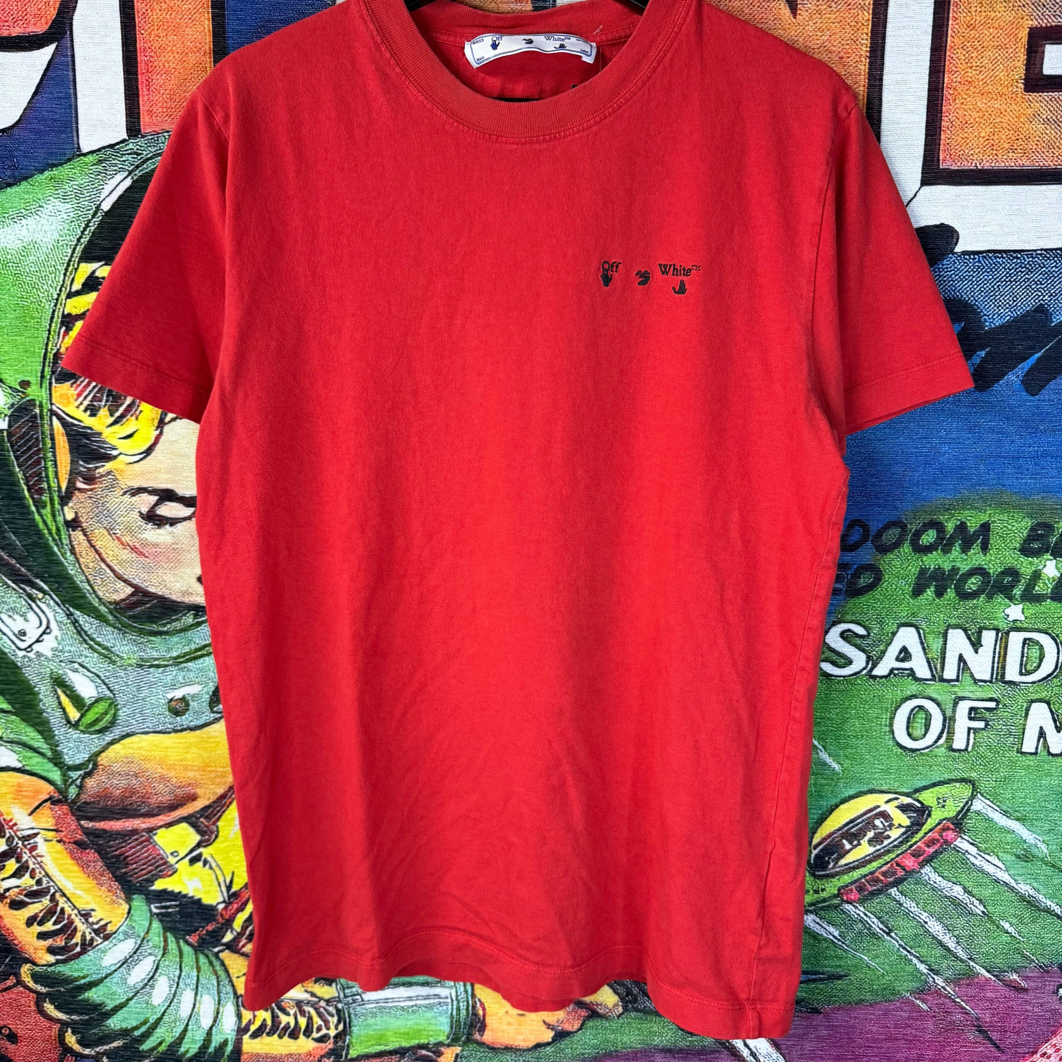 Off-White Off-White Main Label Red/Black Slim Tee Size Small Size US S / EU 44-46 / 1 - 1 Thumbnail
