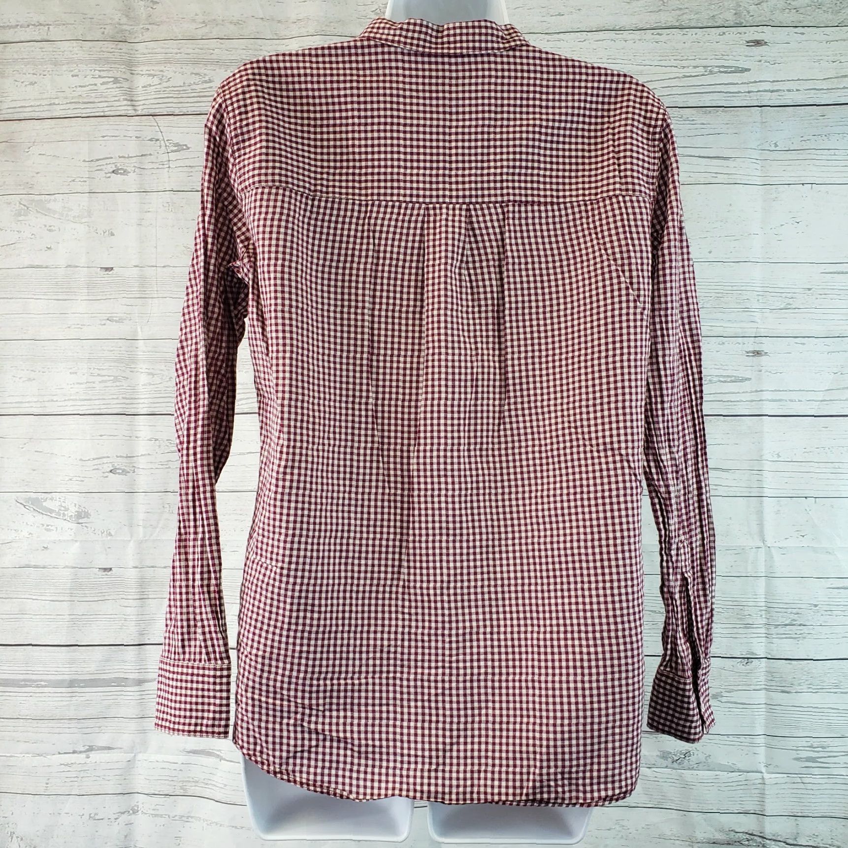 Vintage Broadway & Broome Women’s Button-Up Shirt Sz S Red White Gingham Cotton Size S / US 4 / IT 40 - 4 Thumbnail