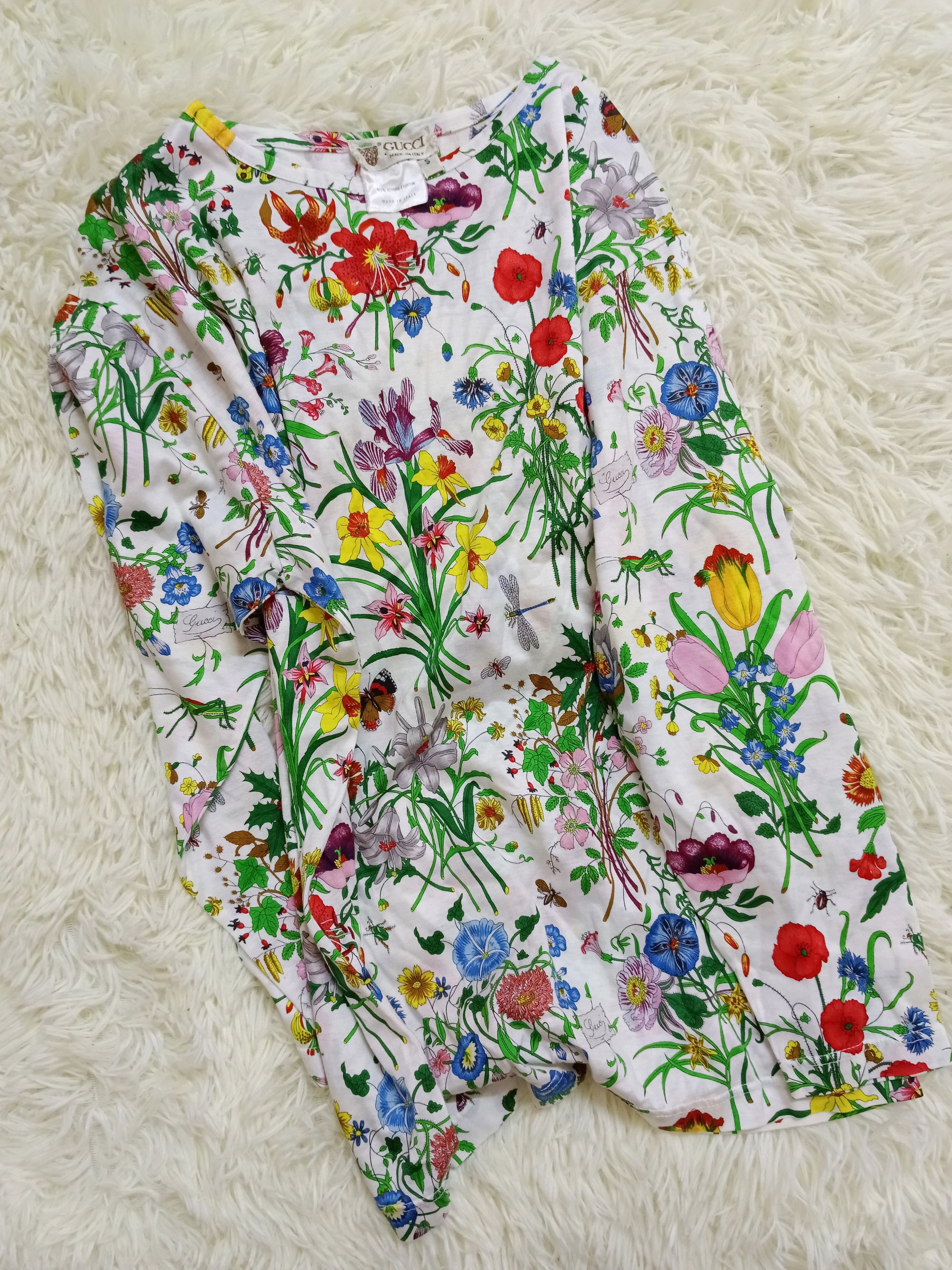 Gucci 80s GUCCI FLORAL LONG SLEEVE Size S / US 4 / IT 40 - 1 Thumbnail