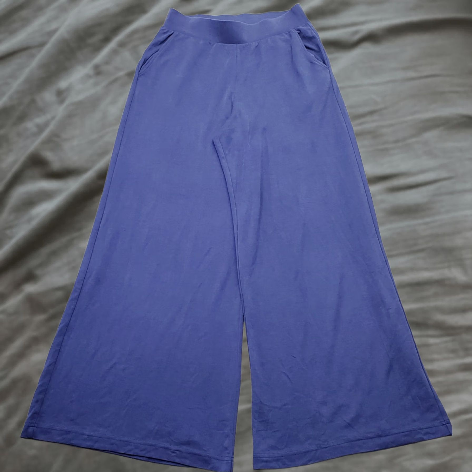Fabletics Fabletics Womens Size S Blue Ankle Pants High Waisted Wide-Leg Stretch Comfort Pockets Casual Size 28" / US 6 / IT 42 - 1 Thumbnail