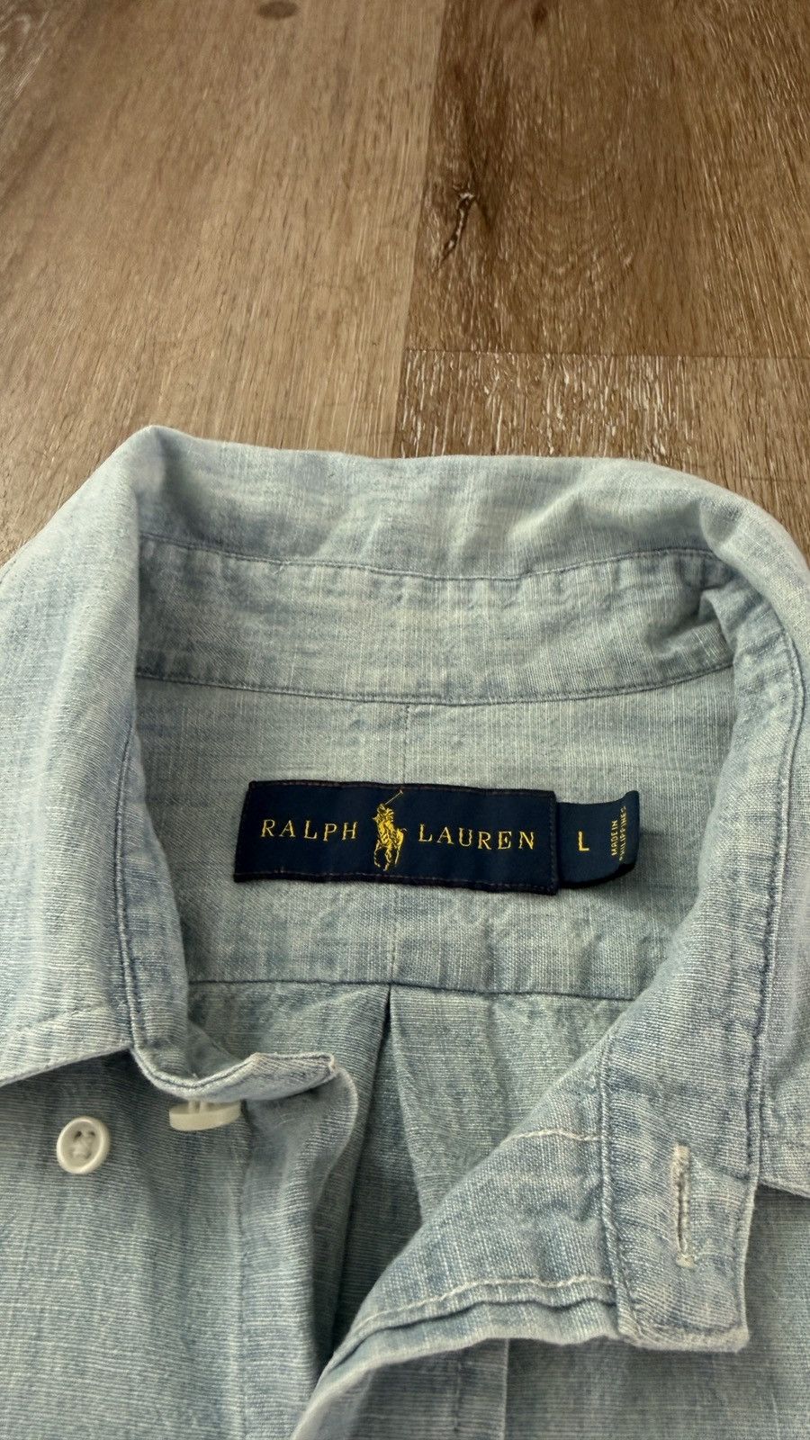 Ralph Lauren Classic Fit Indigo Chambray Shirt Size US L / EU 52-54 / 3 - 3 Thumbnail