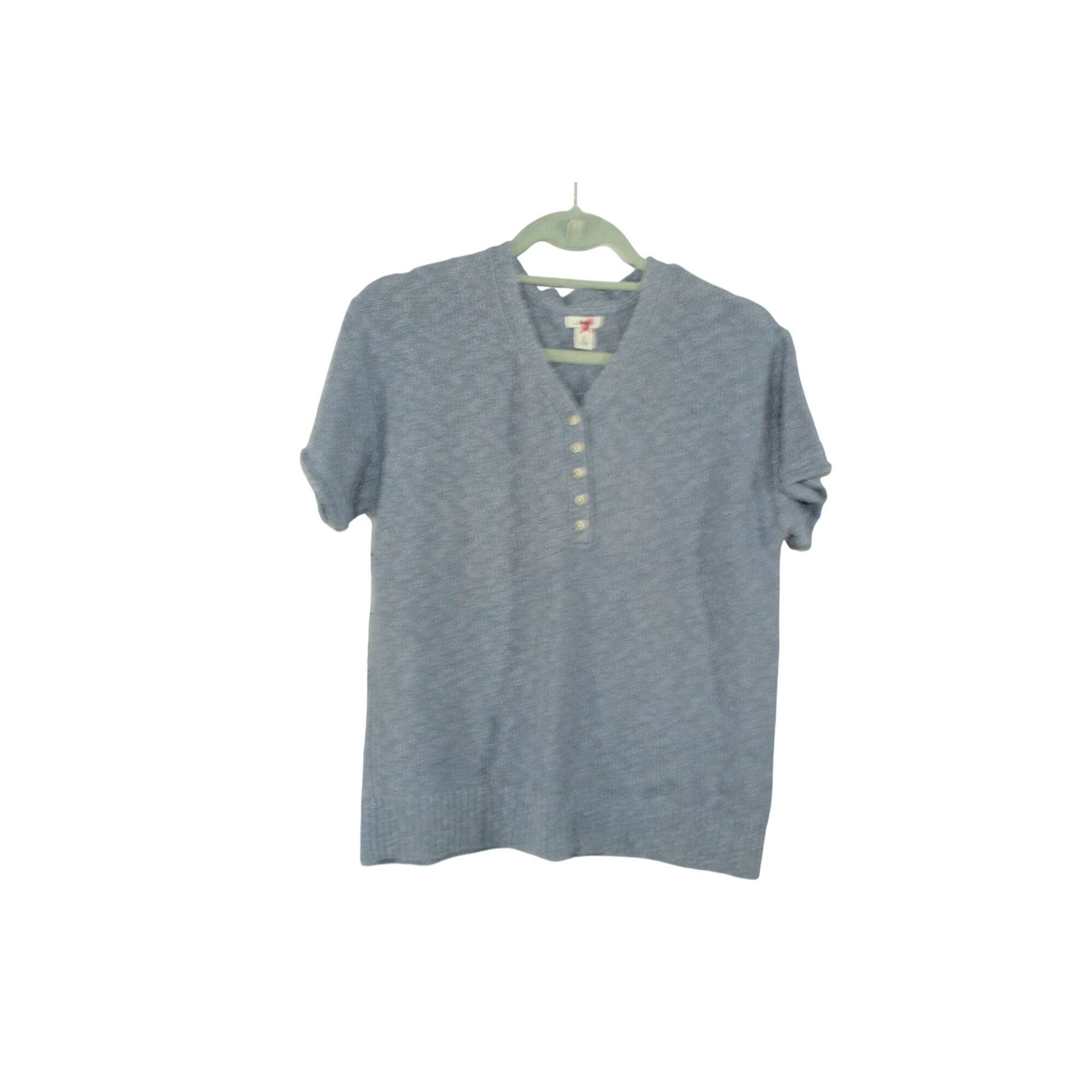 L.L. Bean LL Bean Women's Midweight Cotton Slub Sweater Henley Size M / US 6-8 / IT 42-44 - 1 Thumbnail