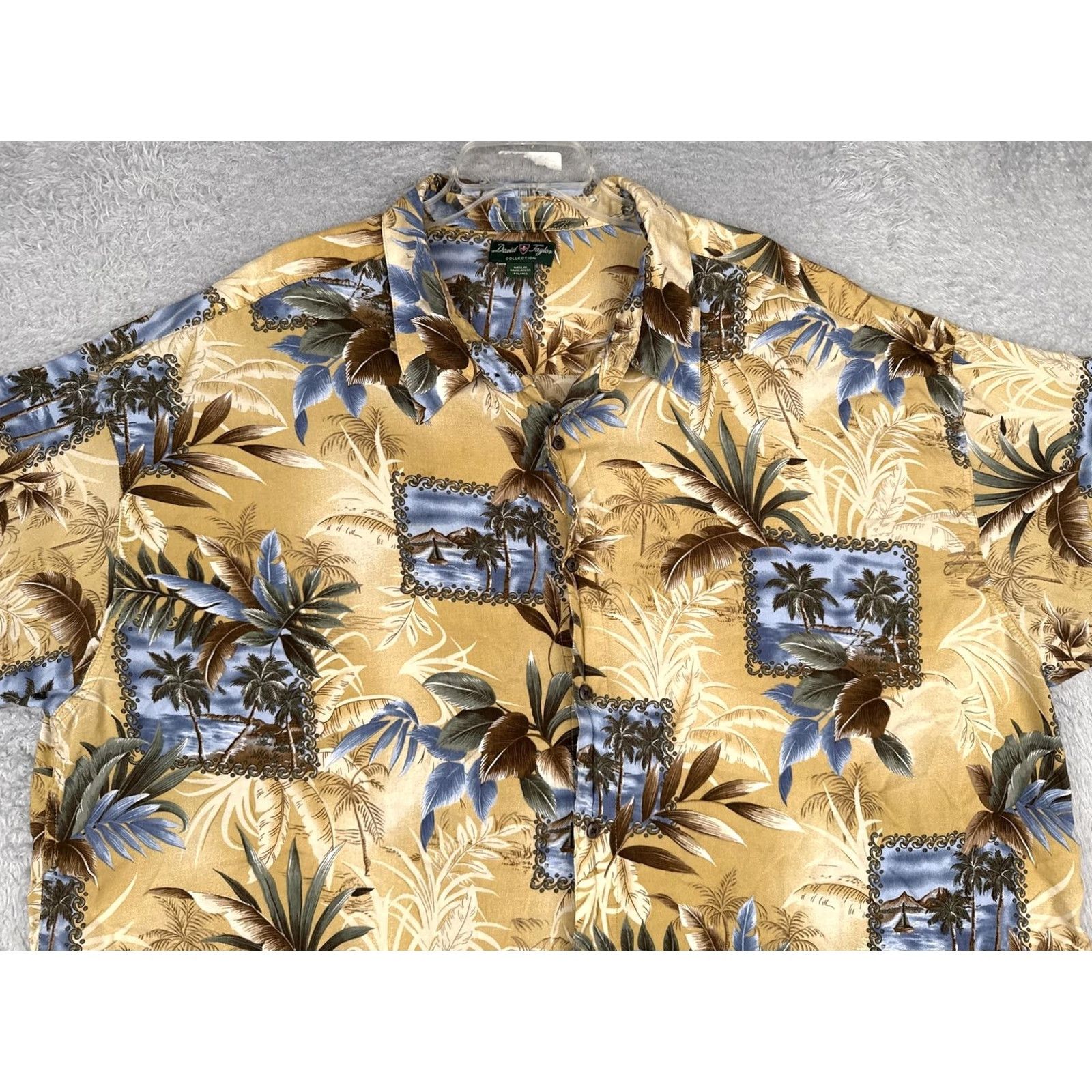 Vintage David Taylor Collection Shirt Mens 4XL Beige Hawaiian Short Sleeve Button Up Size US XXL / EU 58 / 5 - 4 Thumbnail