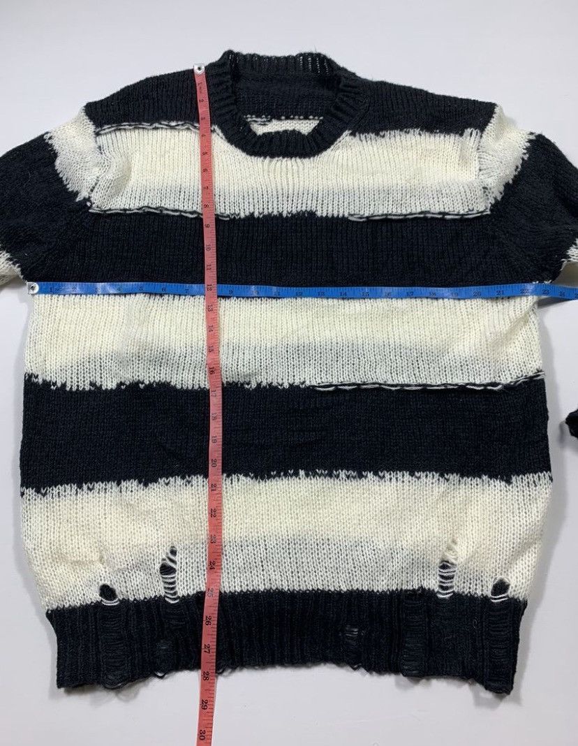 Japanese Brand Distressed Stripe Knit Unknown Number Nine Style Kurtcobain Size US M / EU 48-50 / 2 - 5 Thumbnail