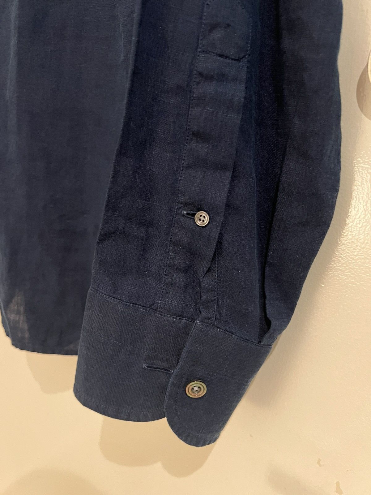 Tom Ford Tom ford linen navy medium 15/5 40 dress shirt Size US M / EU 48-50 / 2 - 5 Thumbnail