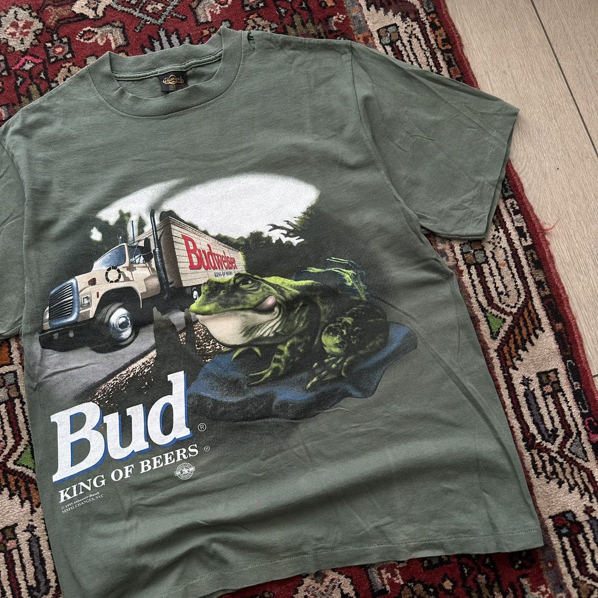 Vintage Vintage 1995 Budweiser Frog T-Shirt Double Sided Beer Promo Size US XL / EU 56 / 4 - 3 Thumbnail