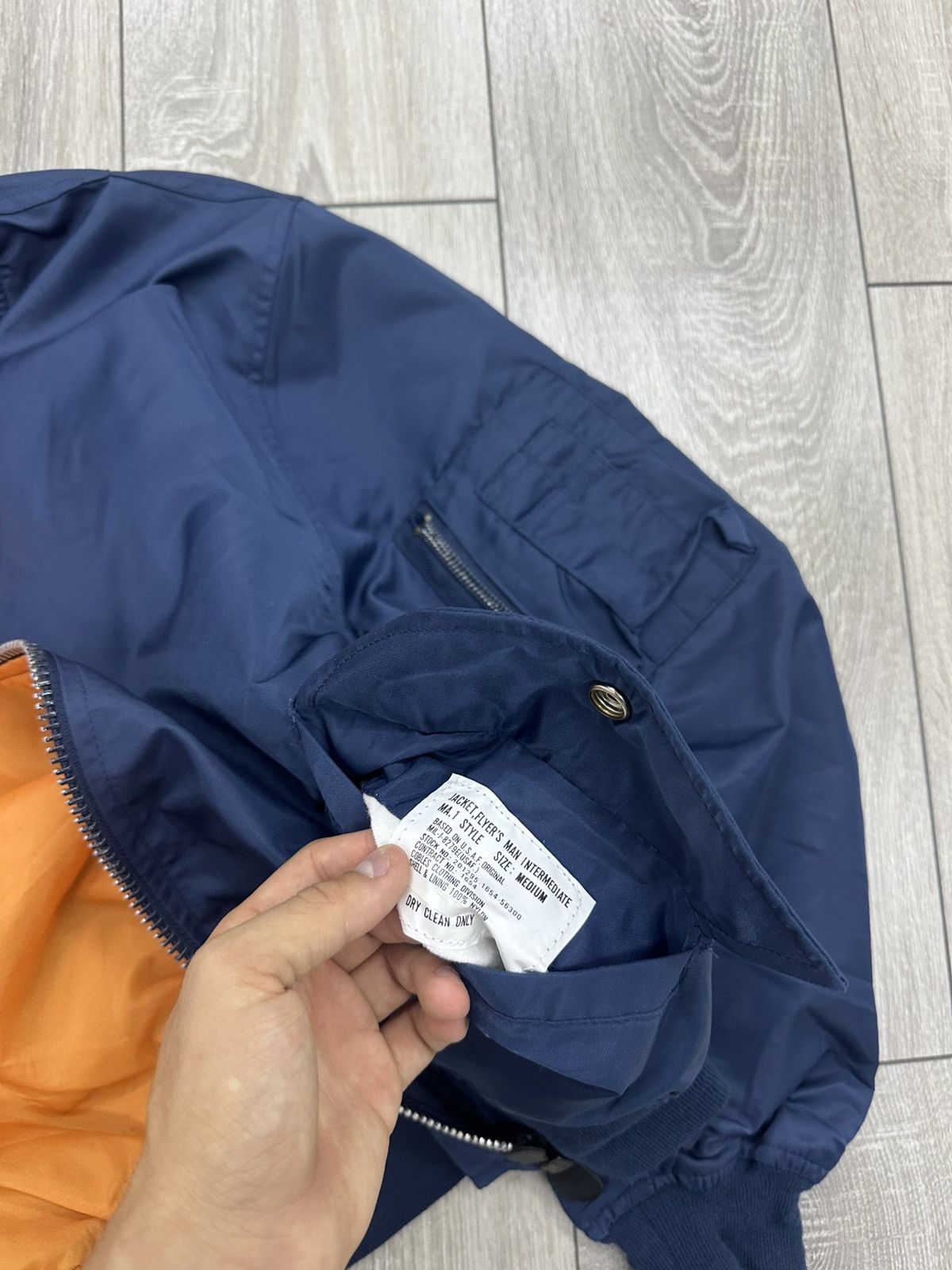 Vintage Nylon Ma-1 Flyers Intermediate Bomber Jacket Baggy Boxy Size US S / EU 44-46 / 1 - 5 Thumbnail